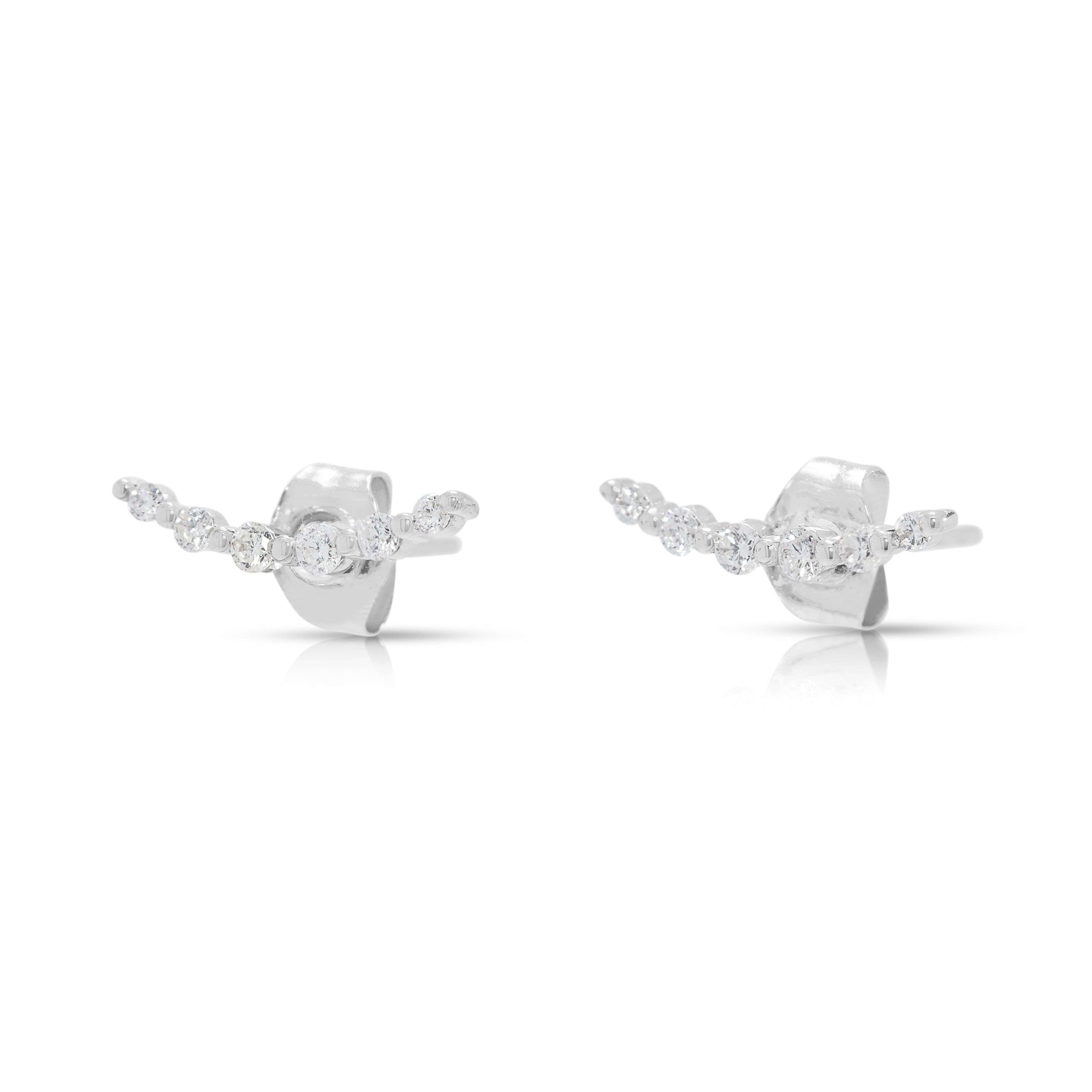 Elegant 0.20ct Natural Diamond Earrings in 18K White Gold