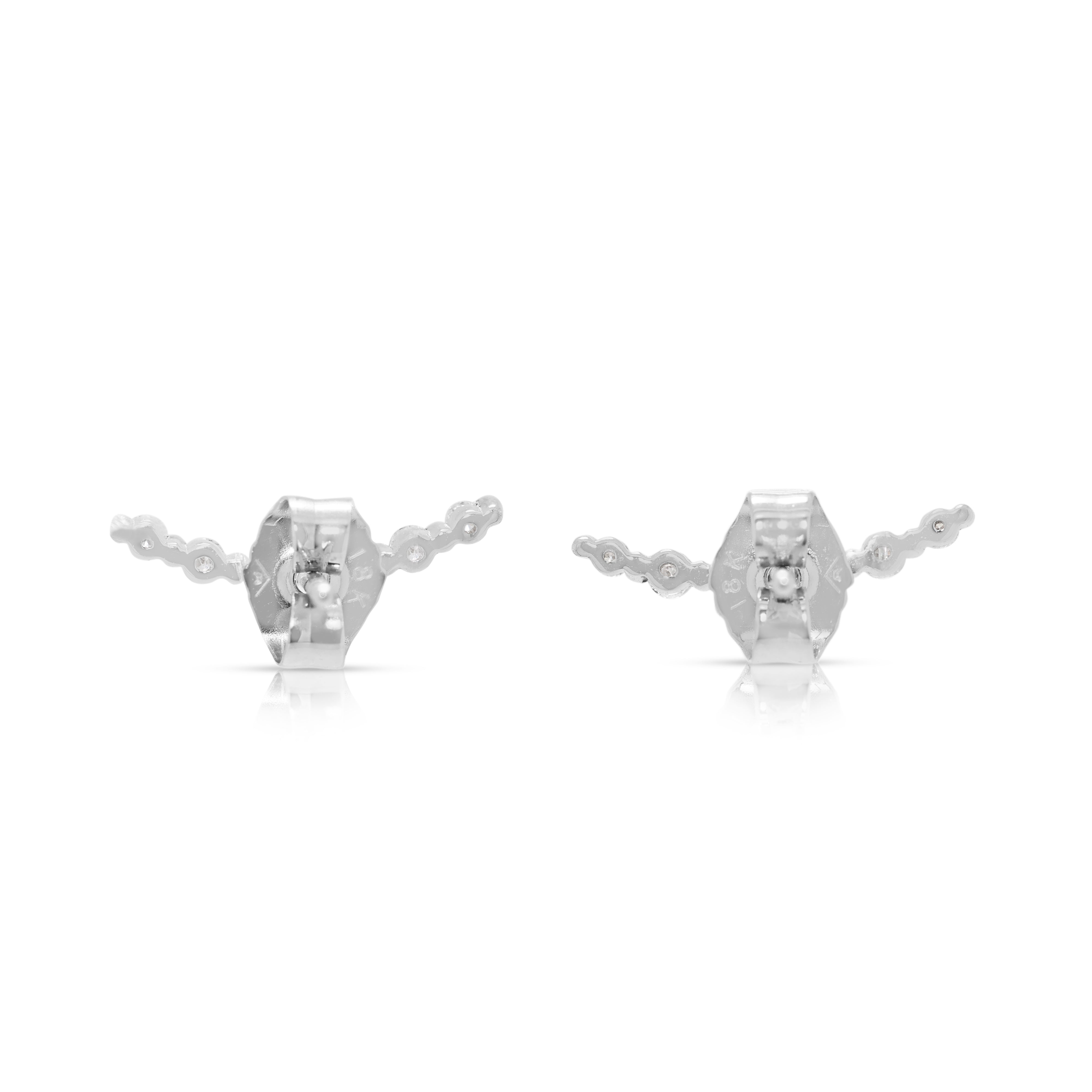 Elegant 0.20ct Natural Diamond Earrings in 18K White Gold