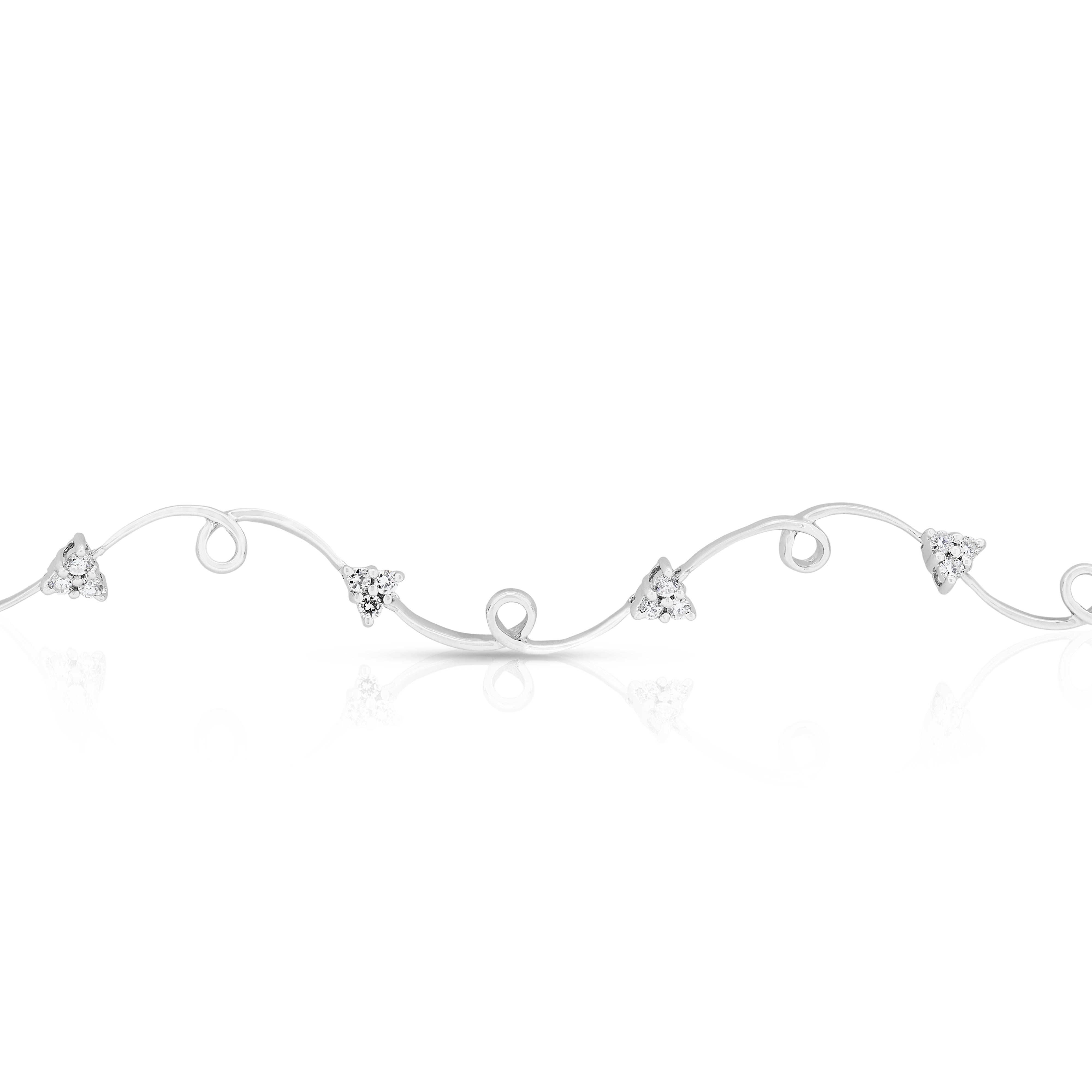Classy 0.5ct Natural Diamonds Bracelet in 18K White Gold