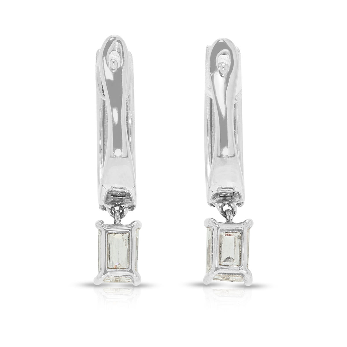 Sophisticated 1.15ct Natural Diamond Dangling Hoop Earrings in 18K White Gold - GIA Certified