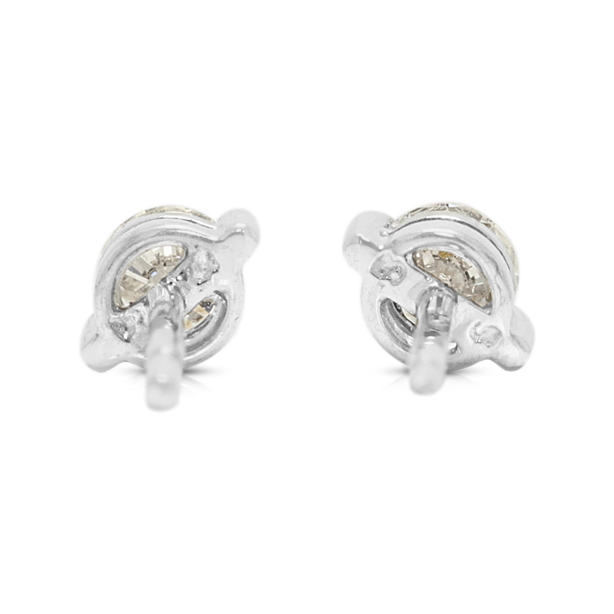 Dazzling 0.26ct Natural Diamond Solitaire Studs in 18K White Gold