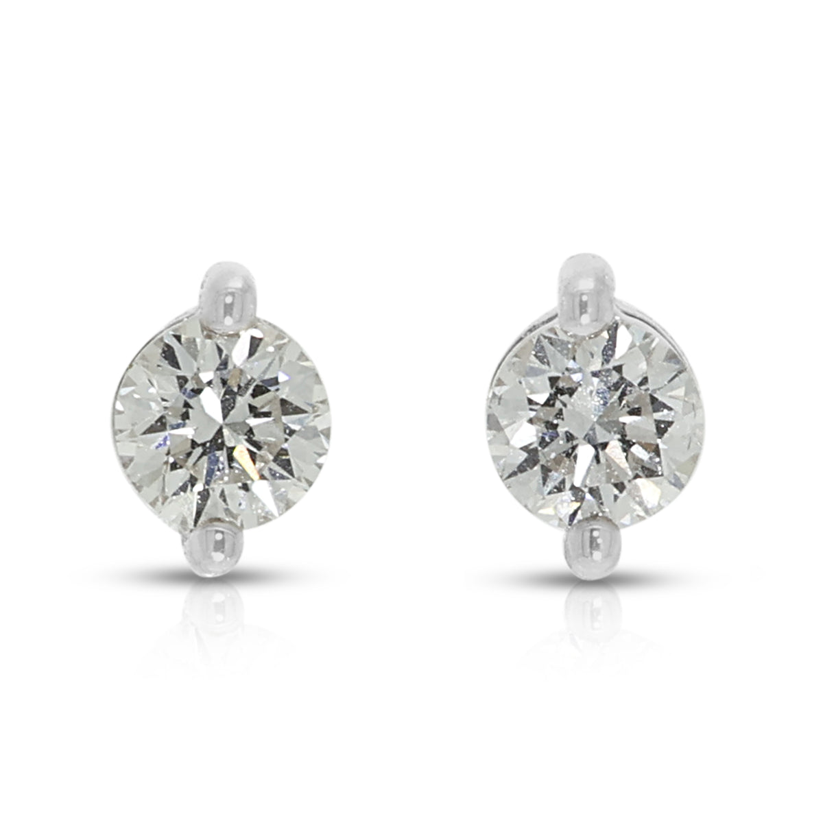 Dazzling 0.26ct Natural Diamond Solitaire Studs in 18K White Gold