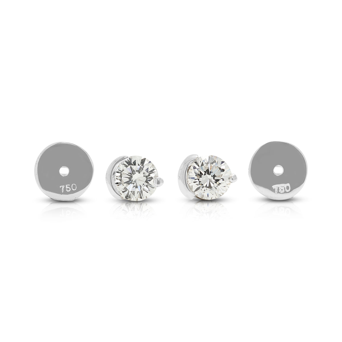 Impeccable 0.80ct Natural Diamond Solitaire Stud Earrings in 18K White Gold