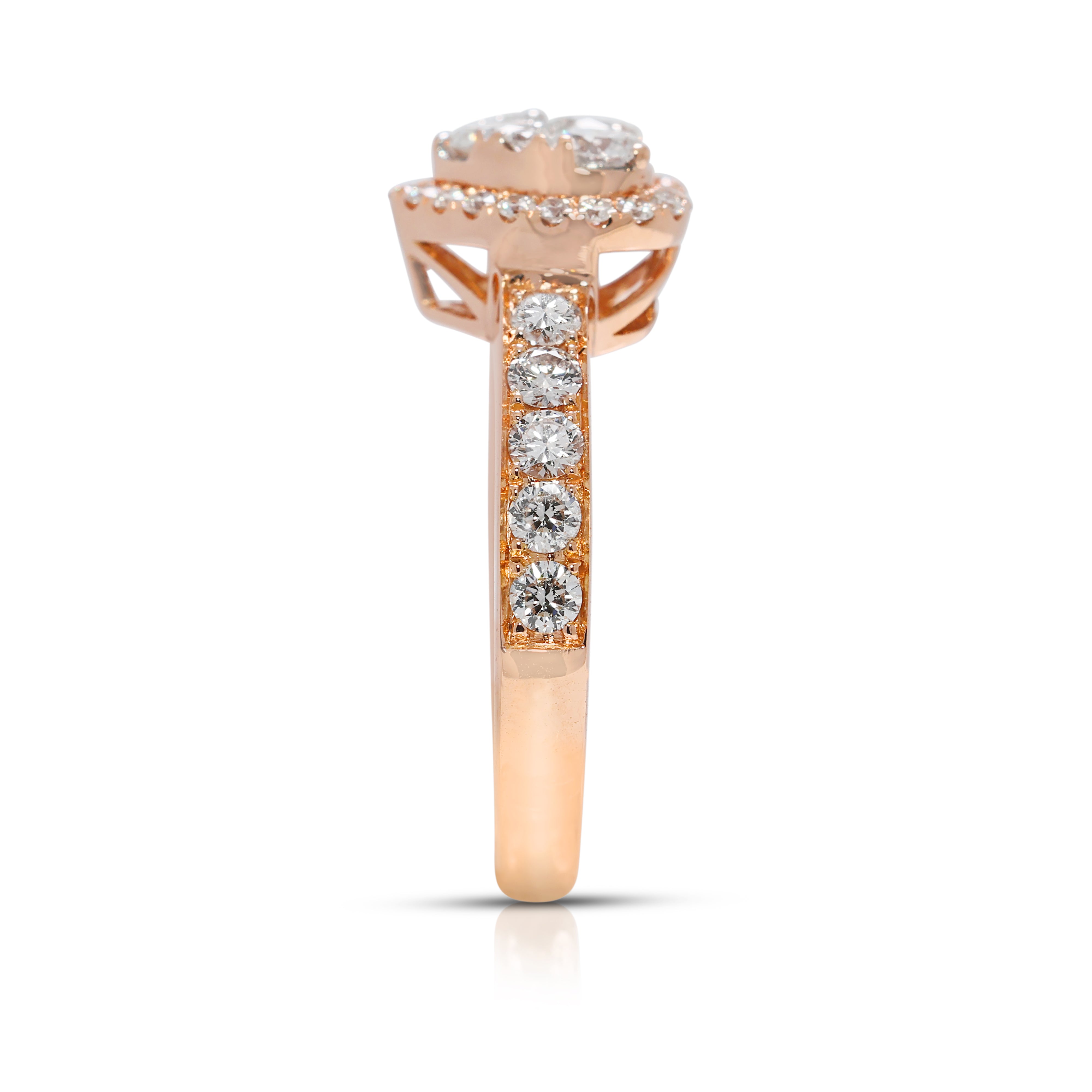 Chic 0.45ct Natural Diamond Heart Ring in 18K Yellow Gold
