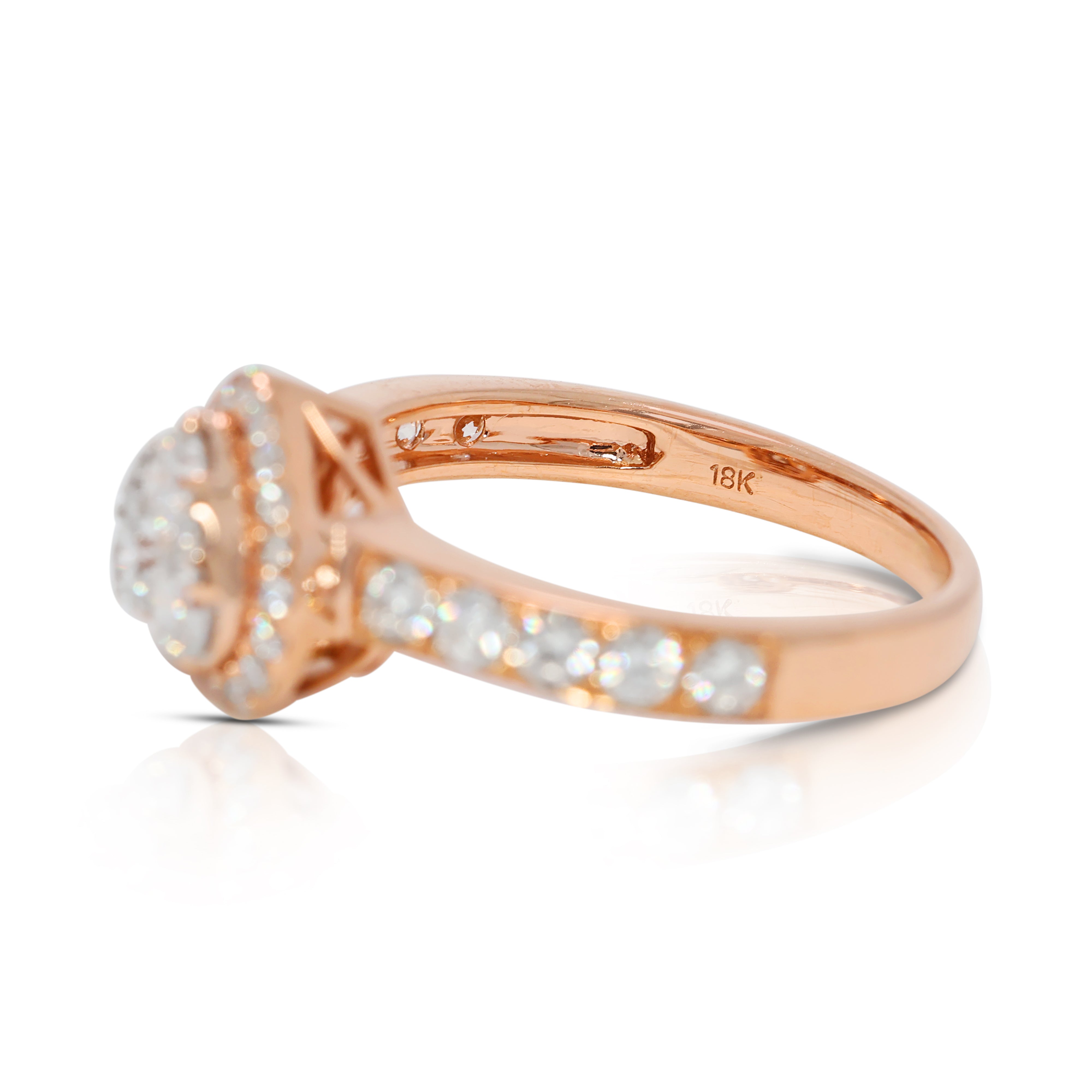Chic 0.45ct Natural Diamond Heart Ring in 18K Yellow Gold
