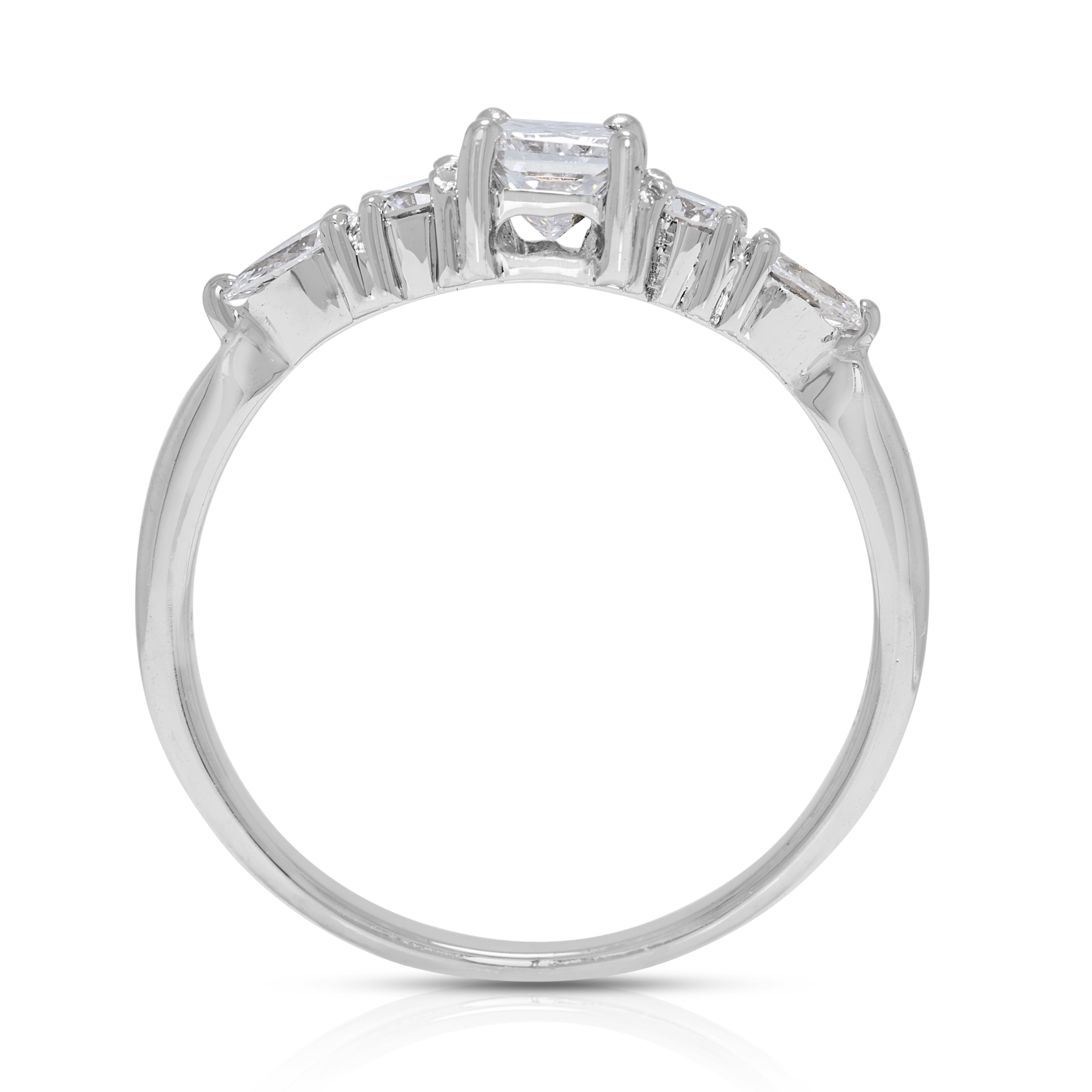 Stunning 0.45ct Natural Diamonds Ring in 18K White Gold