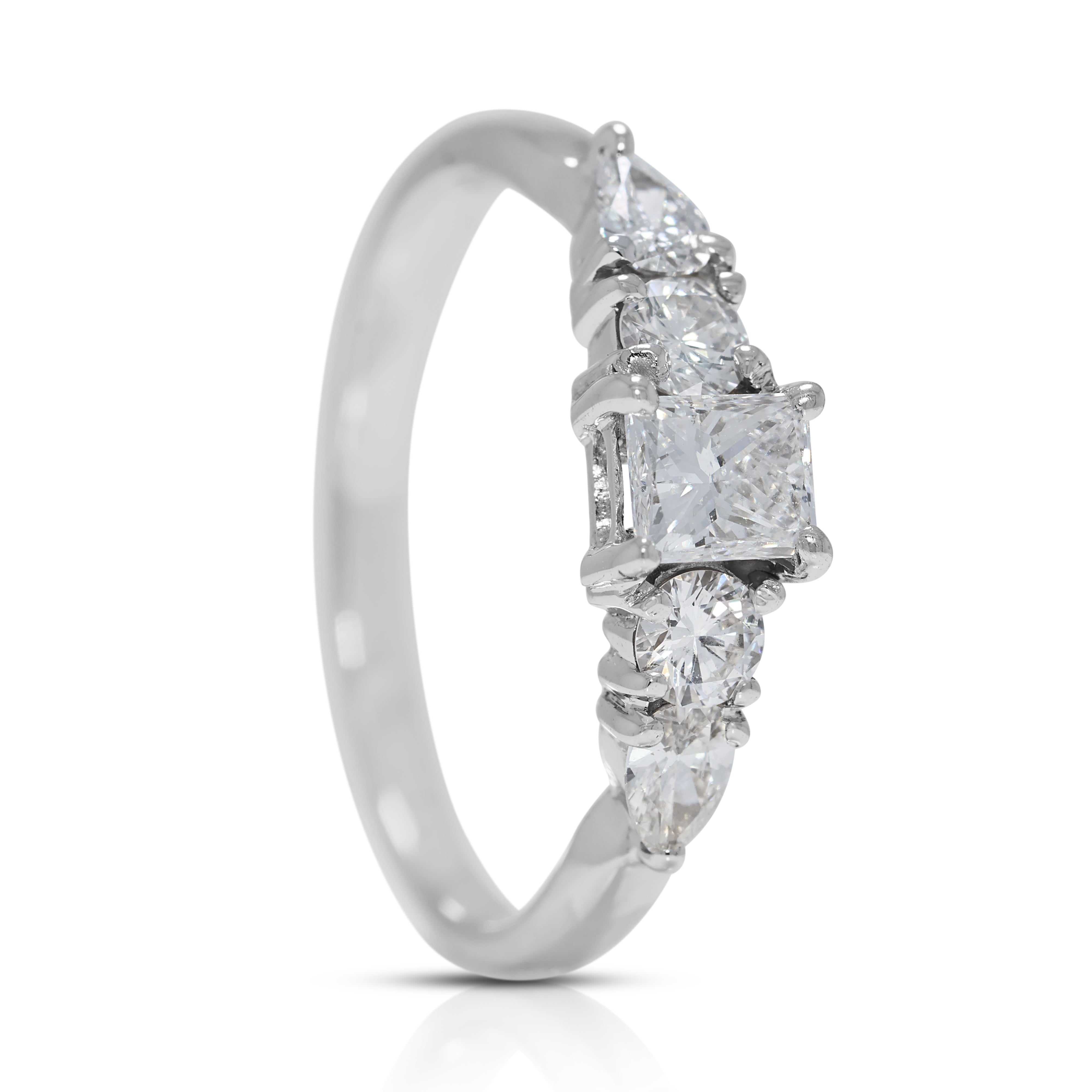 Stunning 0.45ct Natural Diamonds Ring in 18K White Gold