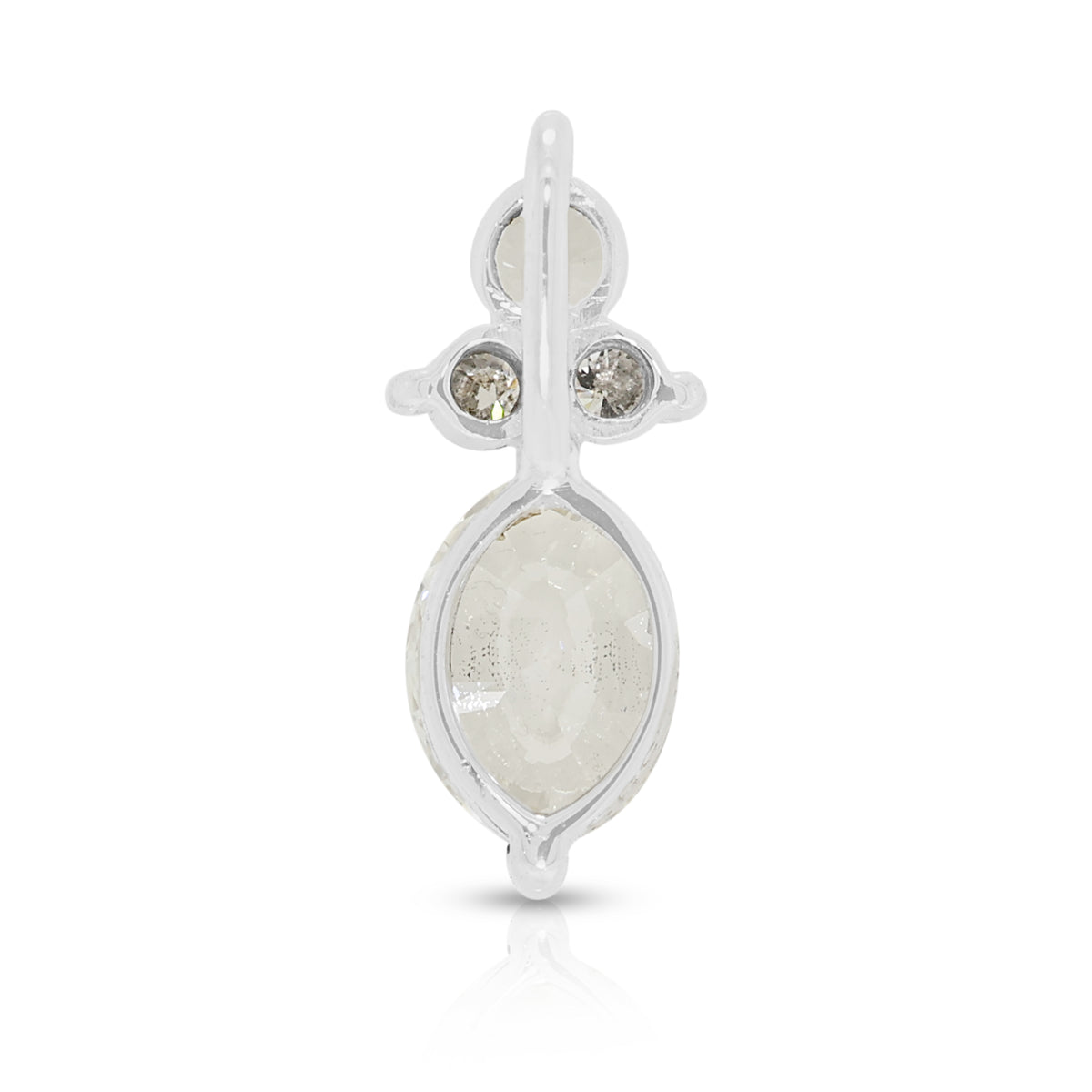 Luminous 0.80ct Marquise and 0.09ct Natural Diamond Pendant in 14K White Gold