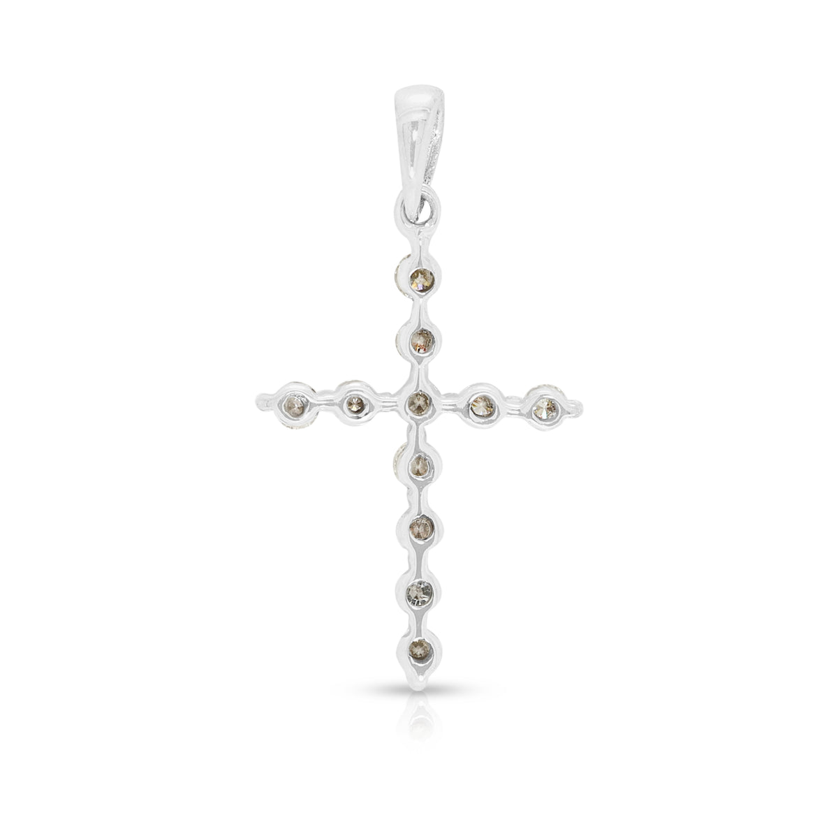 Divine 0.27ct Natural Diamond Cross Pendant in 18K White Gold