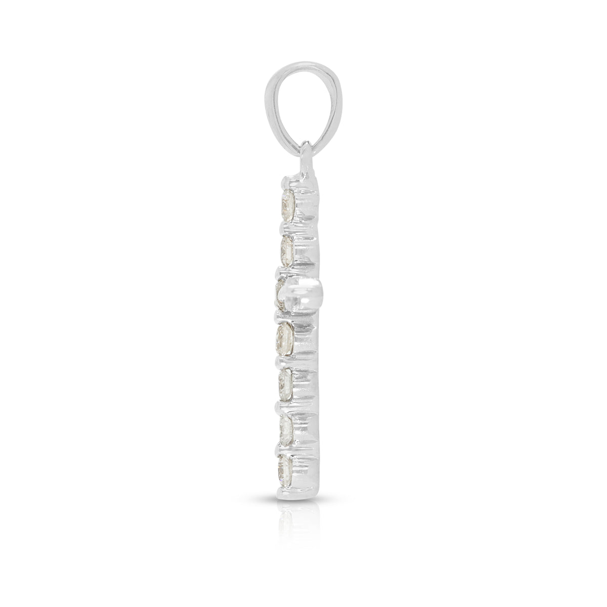 Divine 0.27ct Natural Diamond Cross Pendant in 18K White Gold