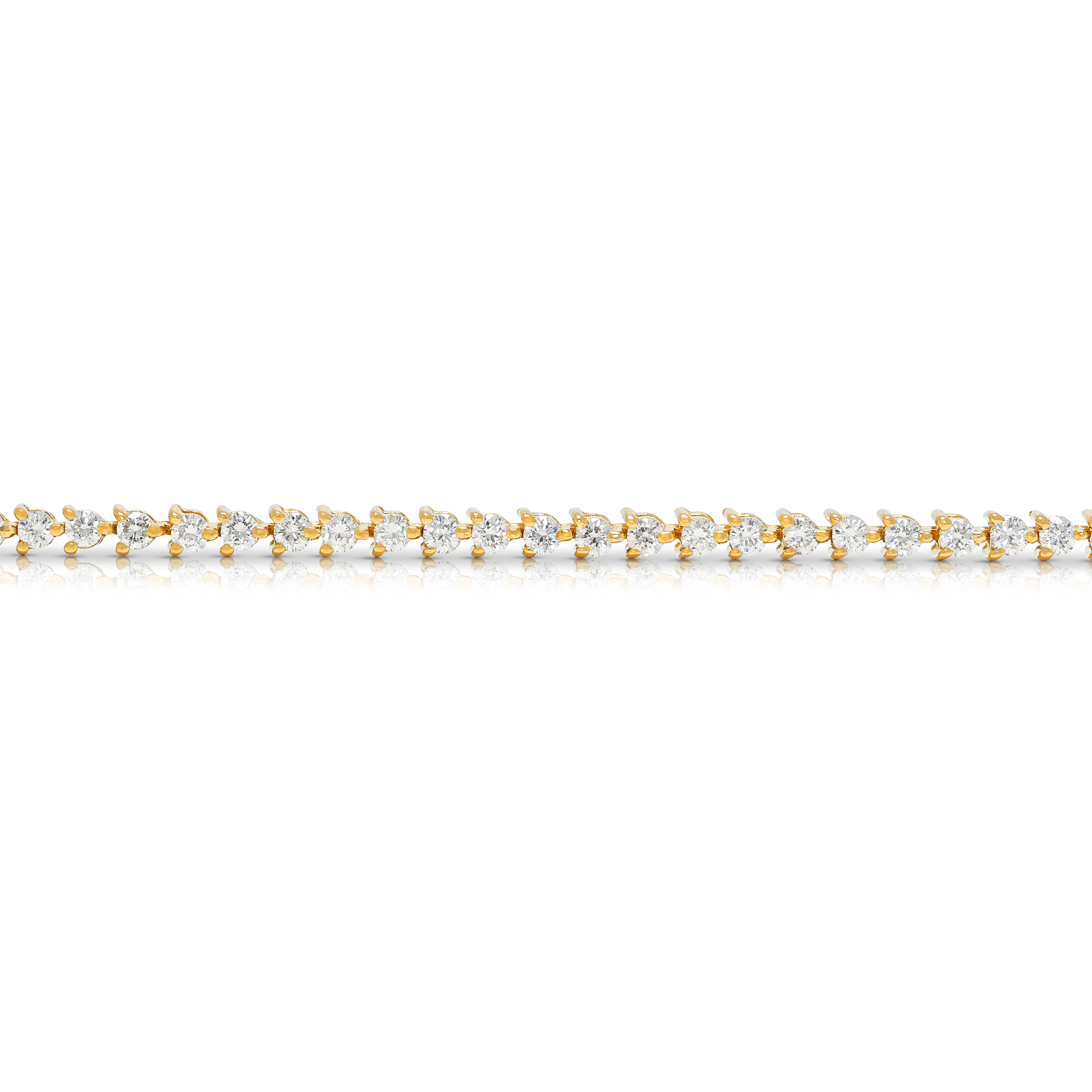 Classic 1.70ct Natural Diamond Tennis Bracelet in 18K Yellow Gold