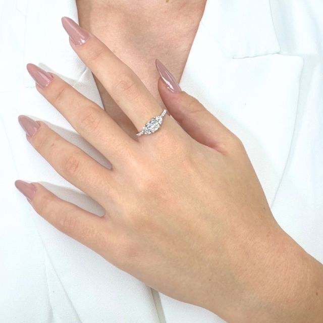 Stunning 1.19ct Diamonds Pave Ring in 18k White Gold - GIA Certified