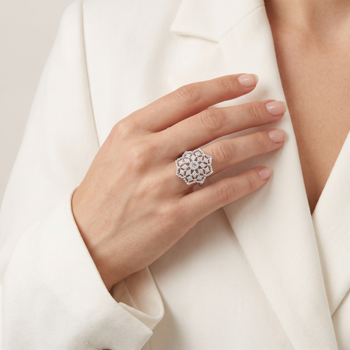 Sophisticated 0.21ct Natural Diamond Heavy Band Ring in Platinum