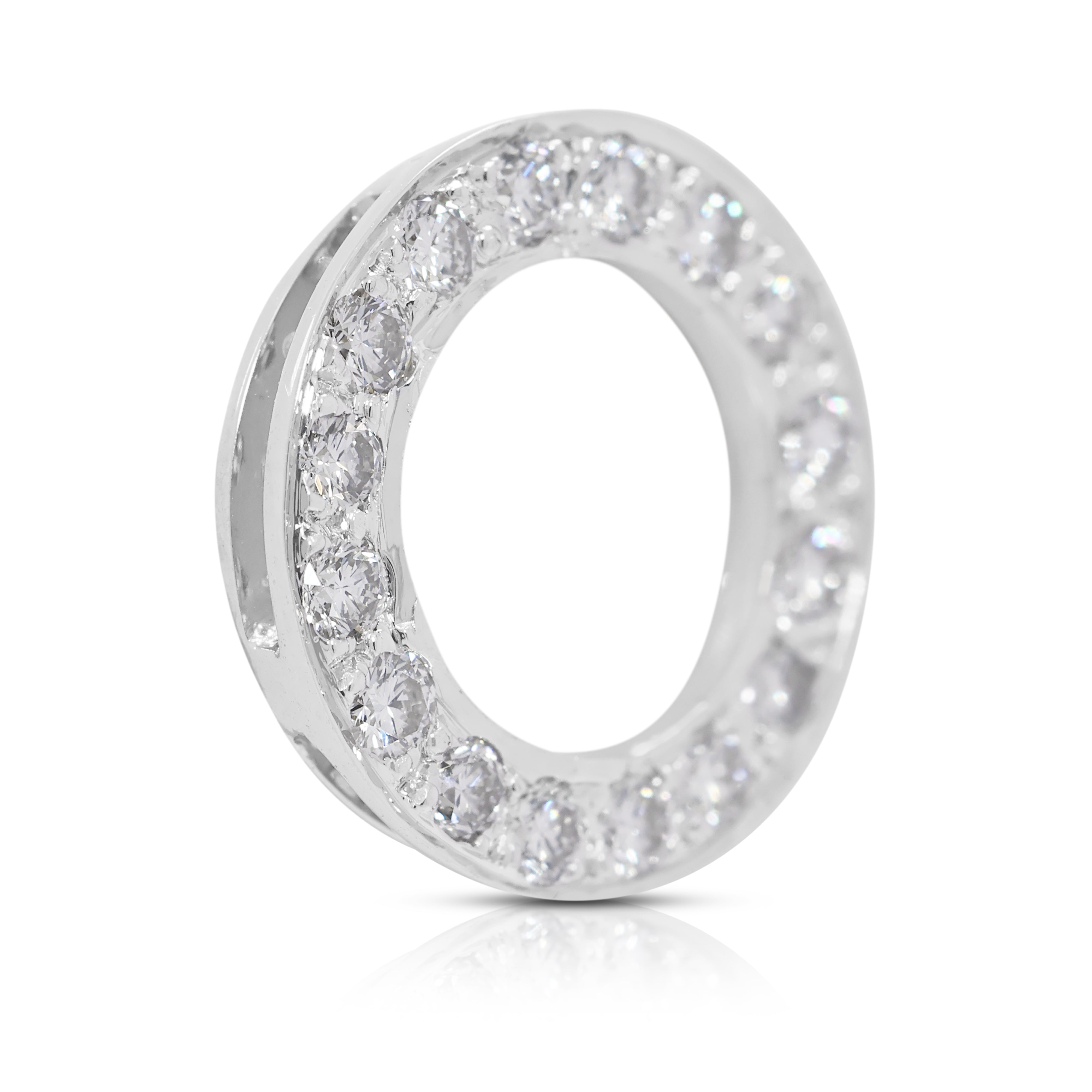 Classic 0.4ct Natural Diamond Pendant in 18K White Gold (New)