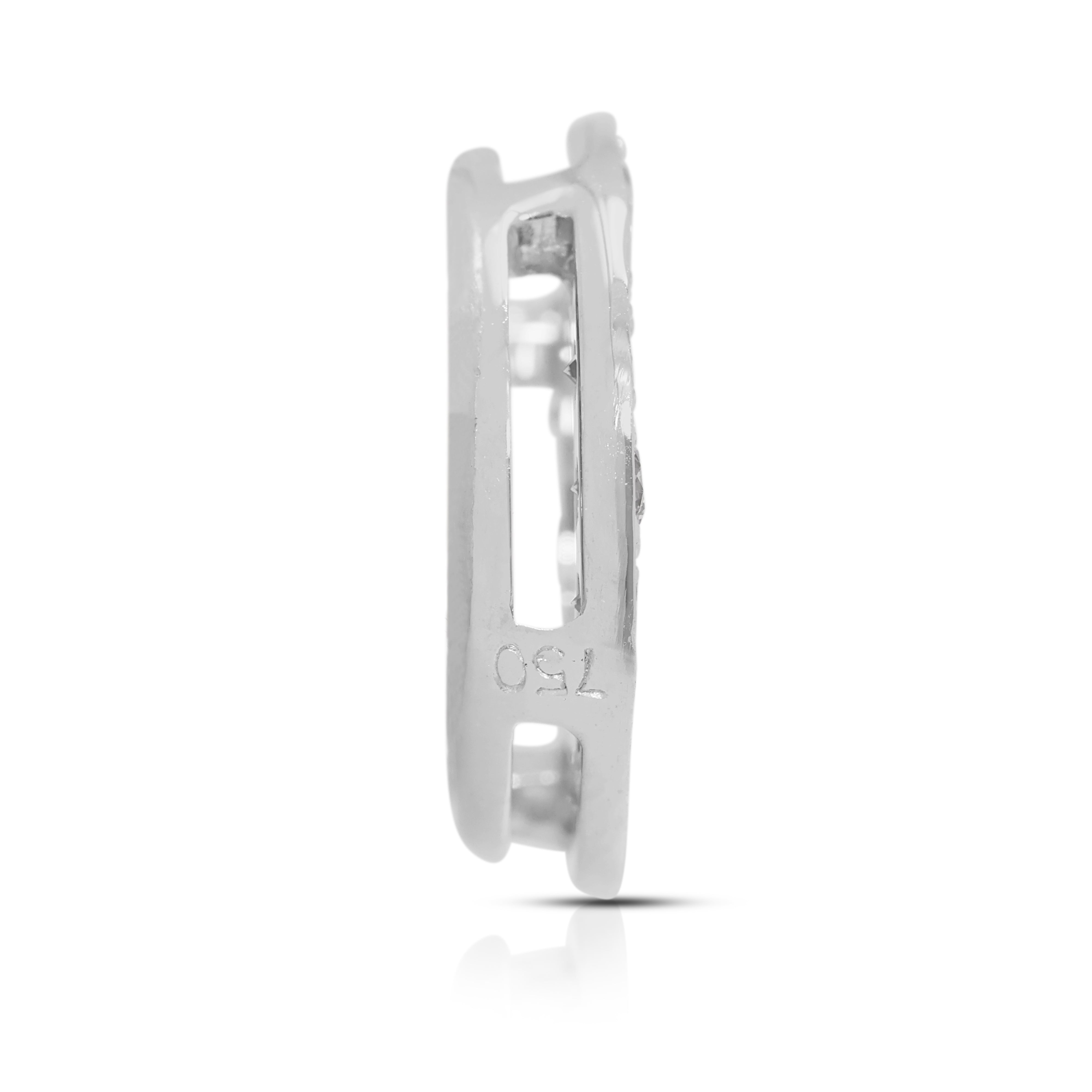 Classic 0.4ct Natural Diamond Pendant in 18K White Gold (New)