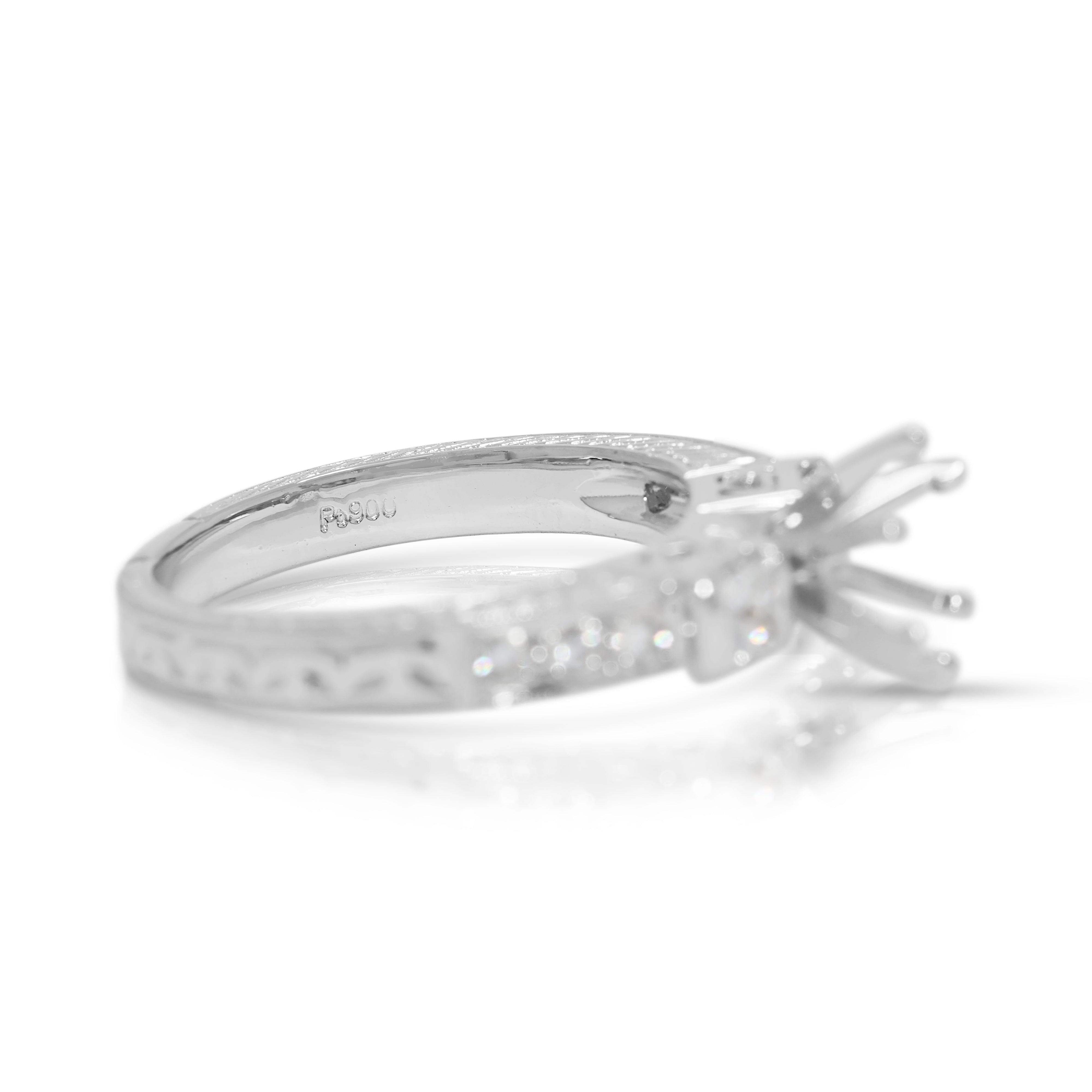 Luminescent 0.25ct Platinum Natural Diamond Ring Setting (New)