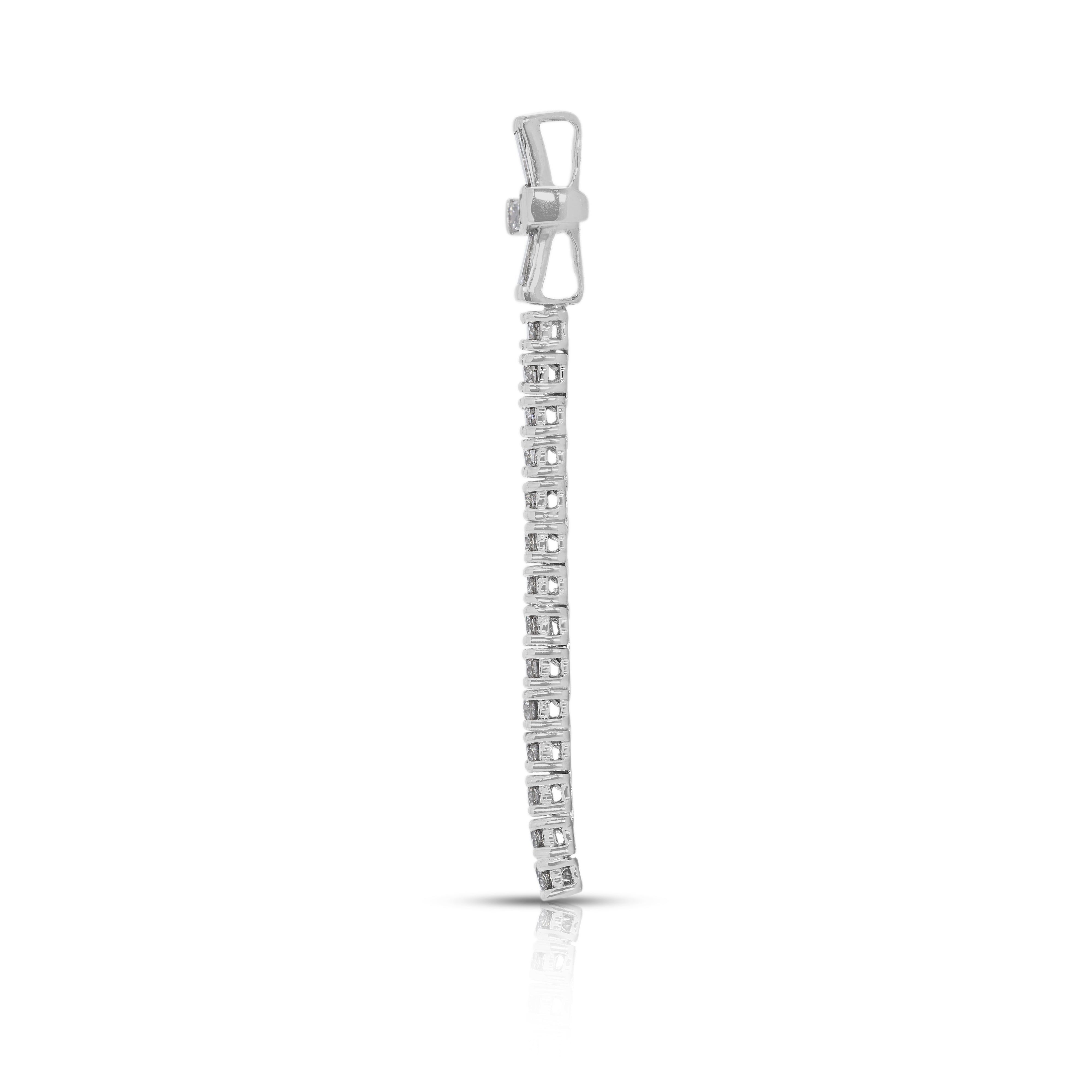 Sophisticated 0.55ct Natural Diamond Pendant in 18K White Gold