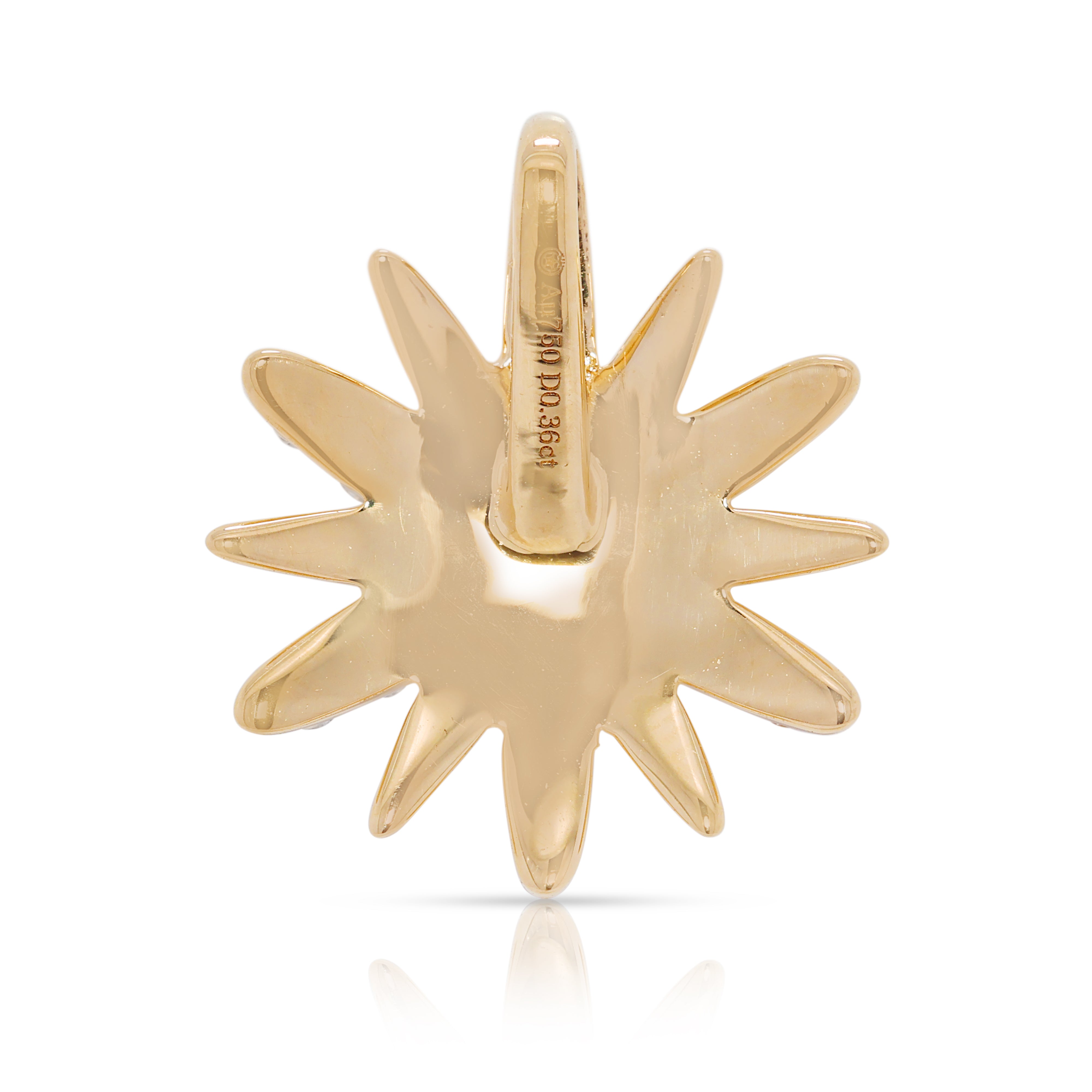 Starburst 0.36ct Natural Diamond Pendant in 18K Yellow Gold