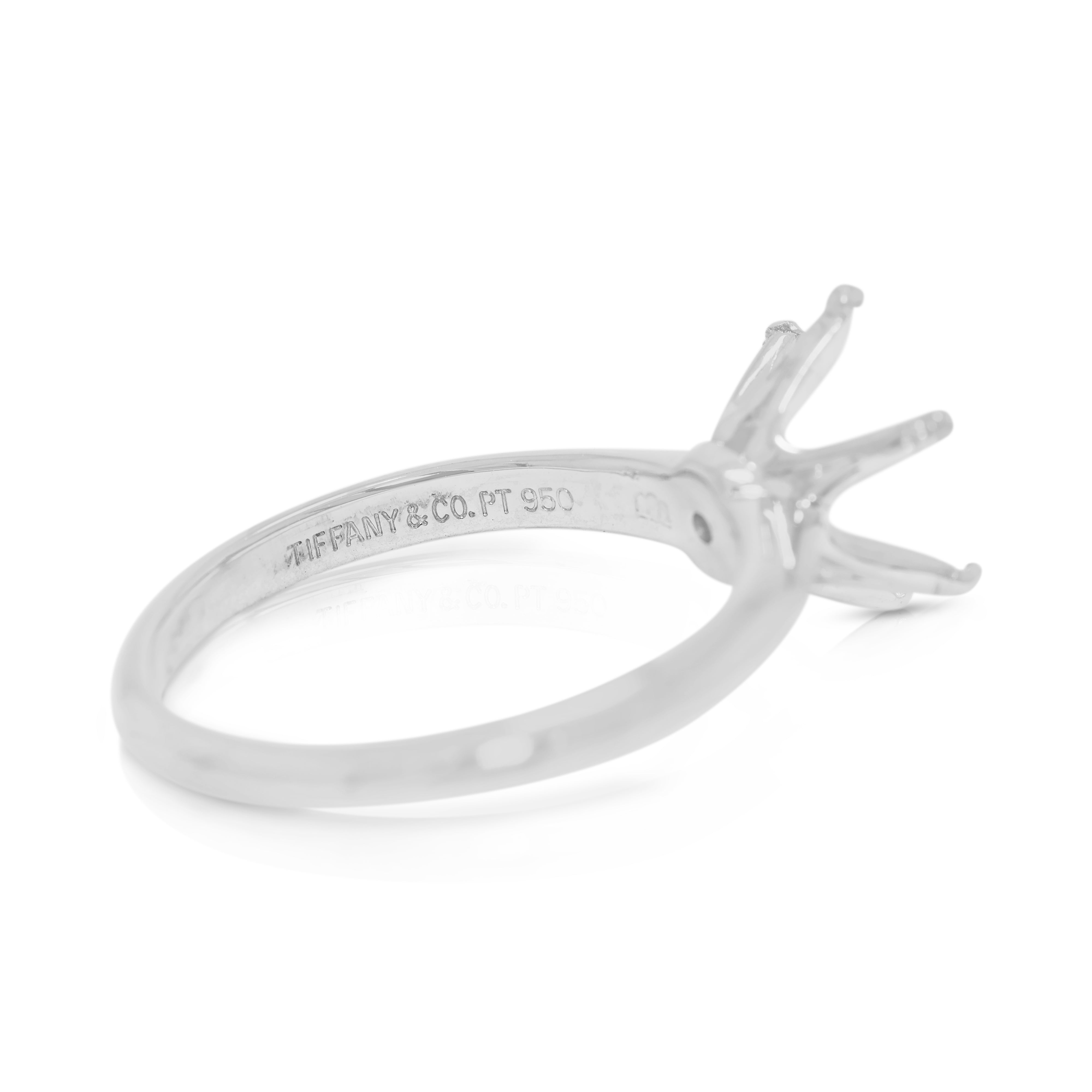 Elegant Platinum (950) Tiffany & Co. Ring Setting