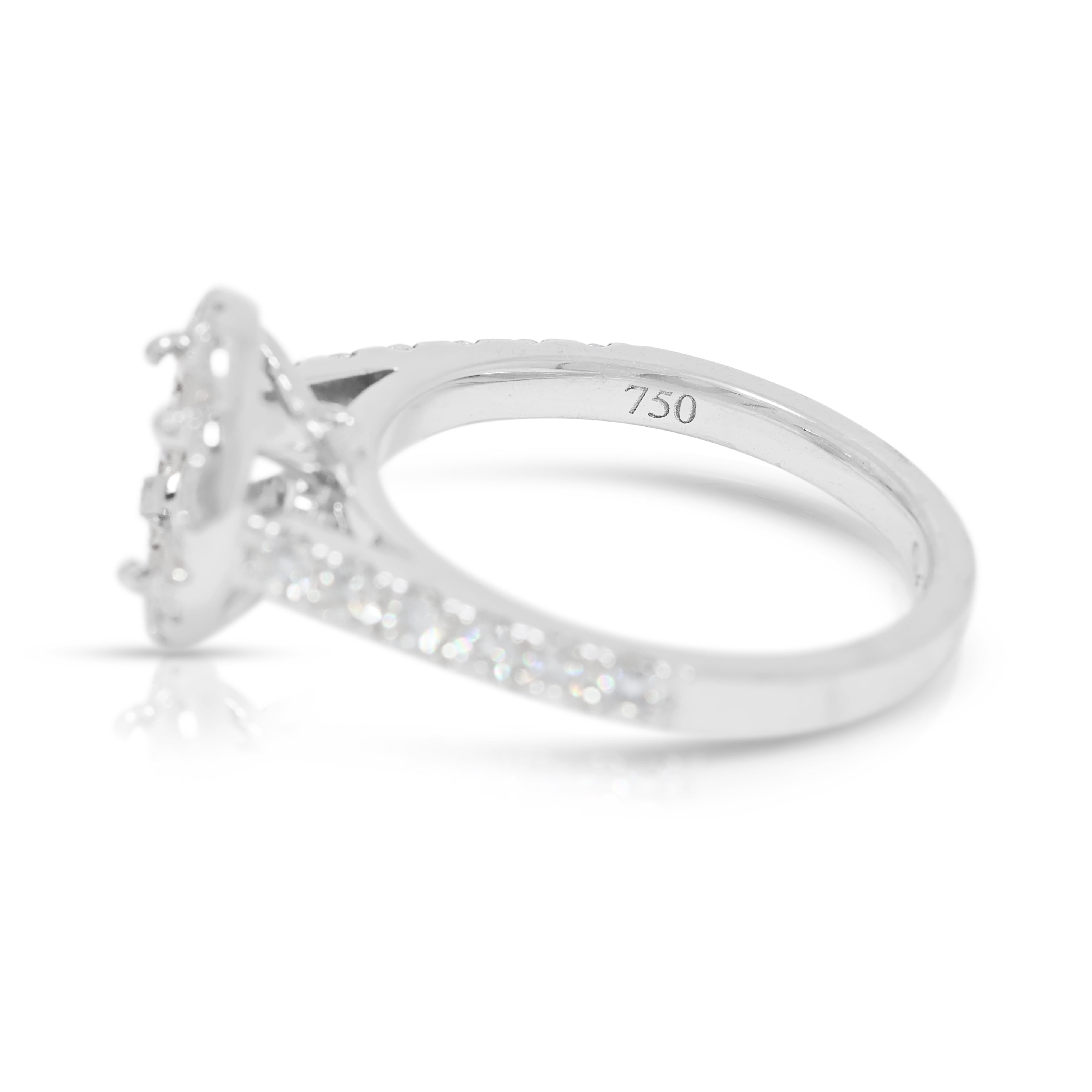 Sparkling 0.38ct Diamond Halo Ring Setting in 18K White Gold