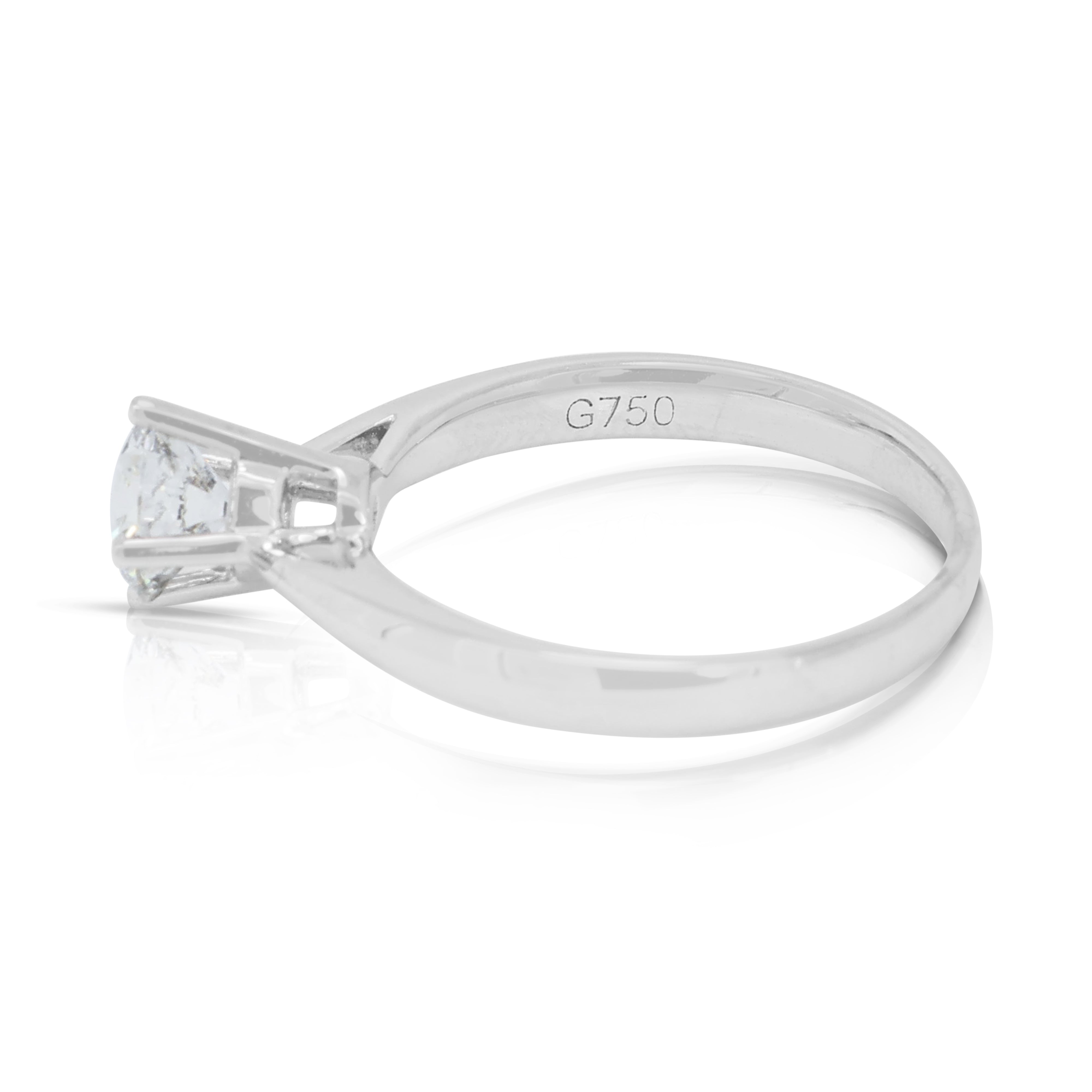 Dazzling Perfection 18K White Gold Ring with a Stunning 0.56ct Diamond