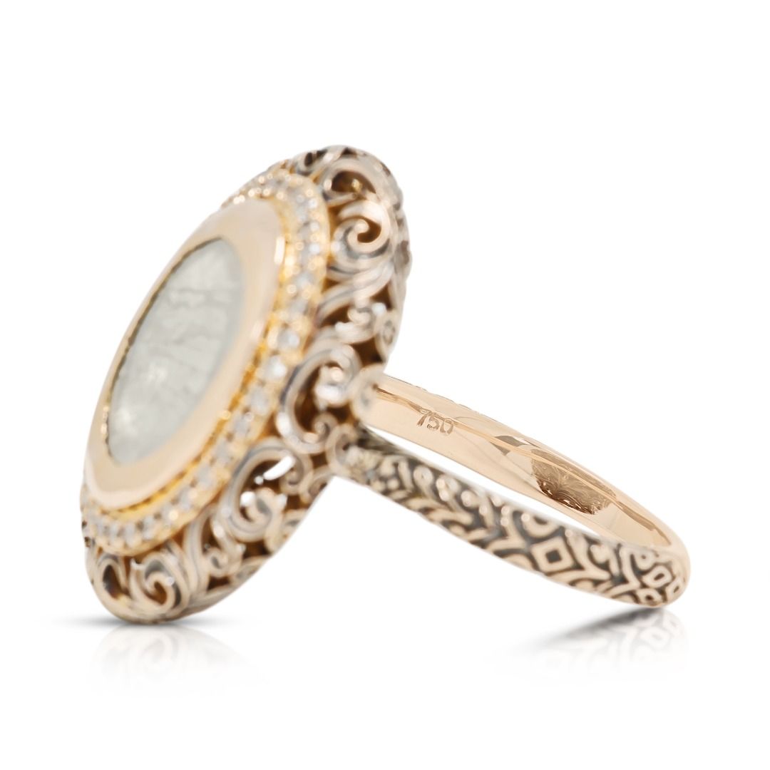 Antiker 0,65ct Diamant Halo Filigranring in 18K Gelbgold