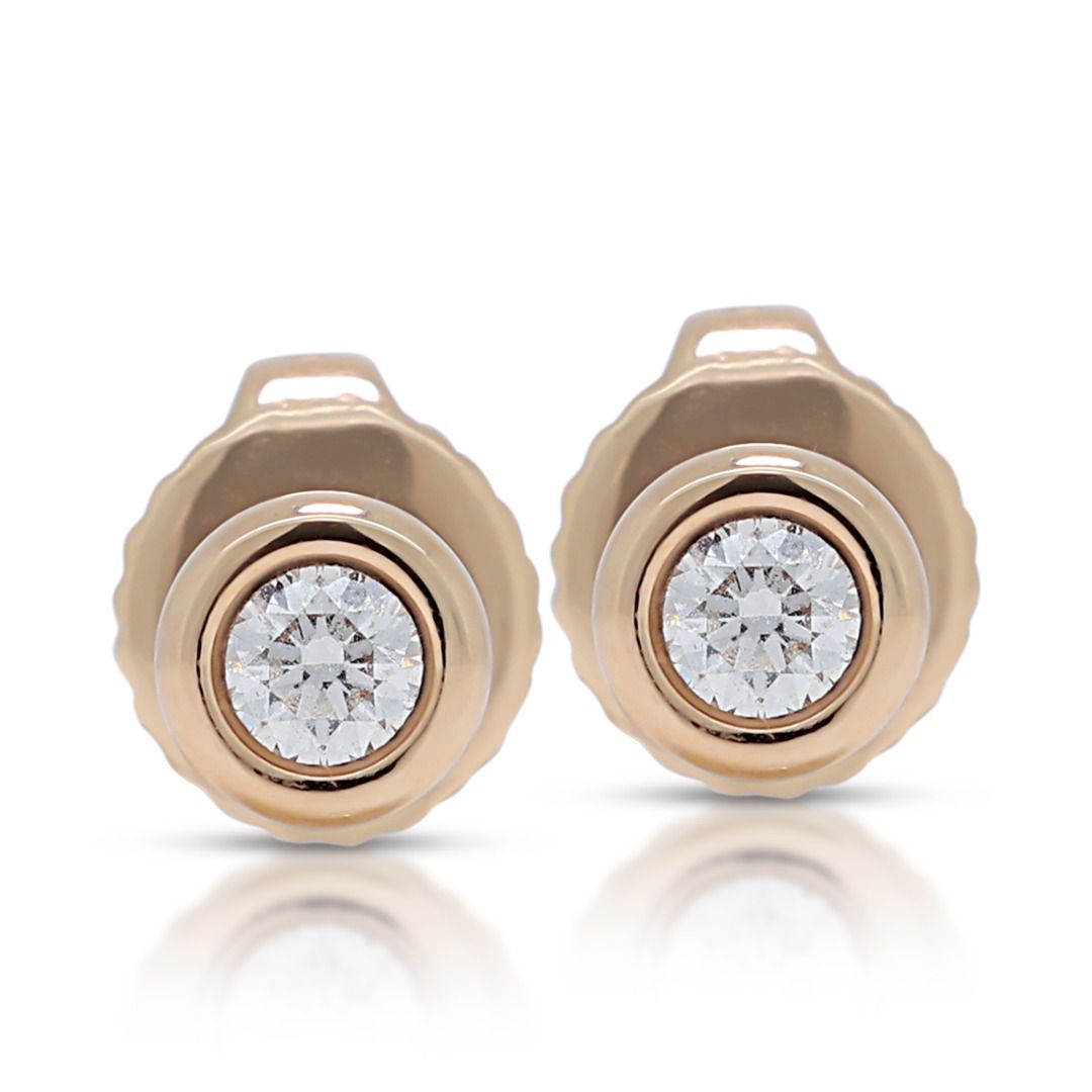 Beautiful 0.07ct Natural Diamond Stud Earrings in 18K Yellow Gold