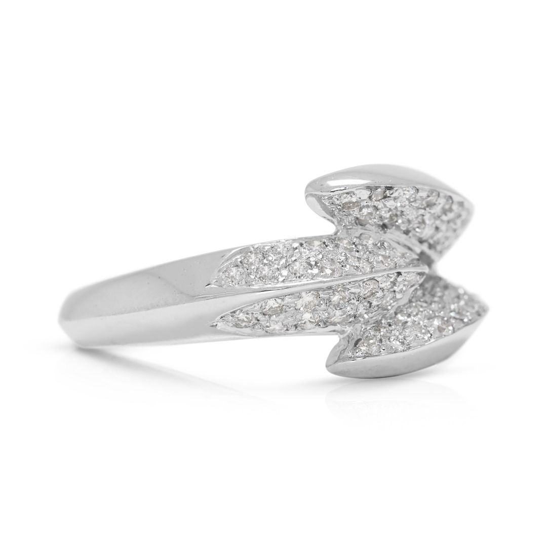 Bold 0.56ct Natural Diamond Statement Ring in 18K White Gold (New)