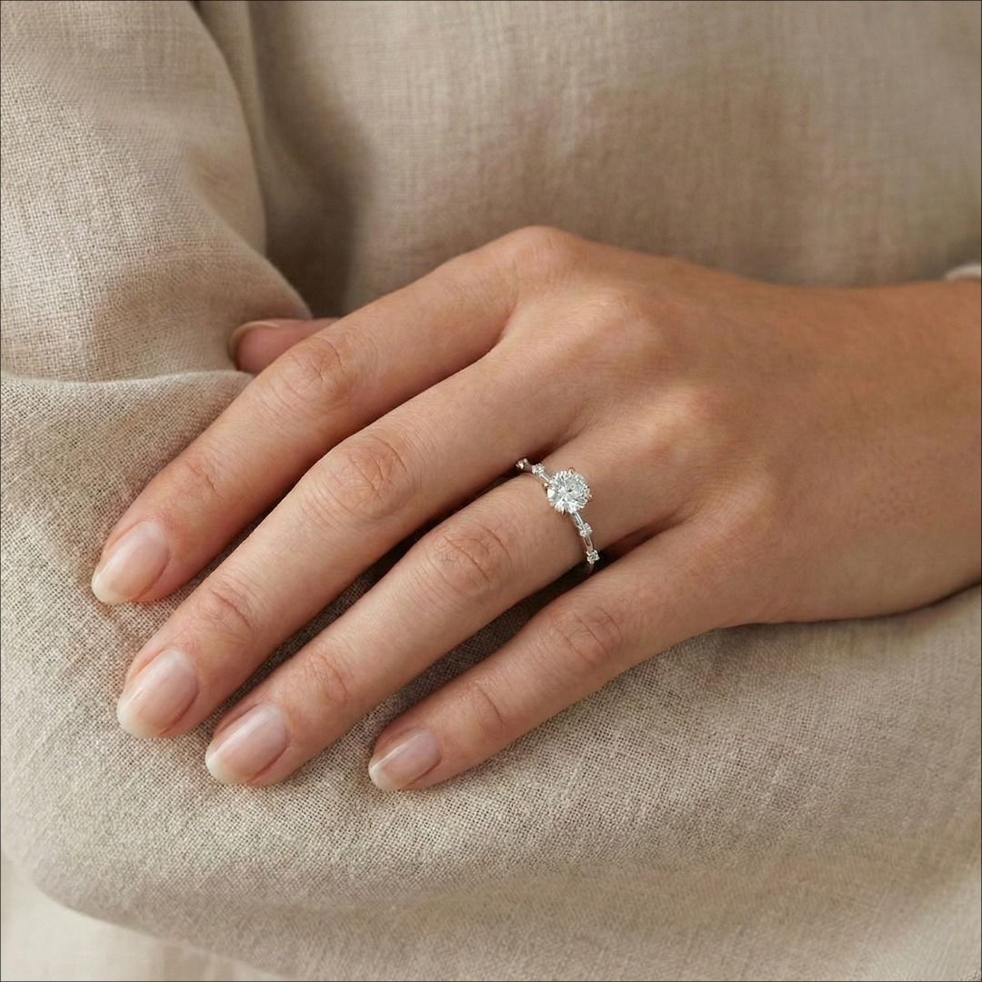 Brilliant 0.79ct Diamond Jann Paul Engagement Ring in 18K Two-Toned Gold - AGS Certified