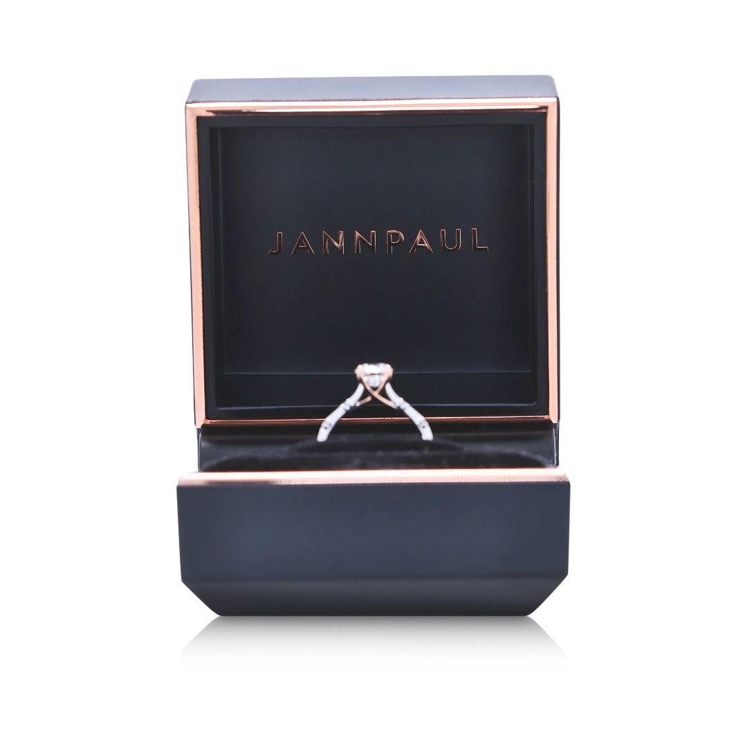 Brilliant 0.79ct Diamond Jann Paul Engagement Ring in 18K Two-Toned Gold - AGS Certified