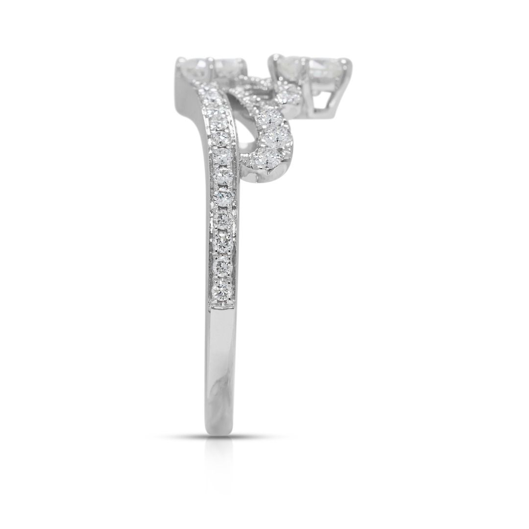 Brilliant 0.83ct Natural Diamond Cluster 18K White Gold Ring