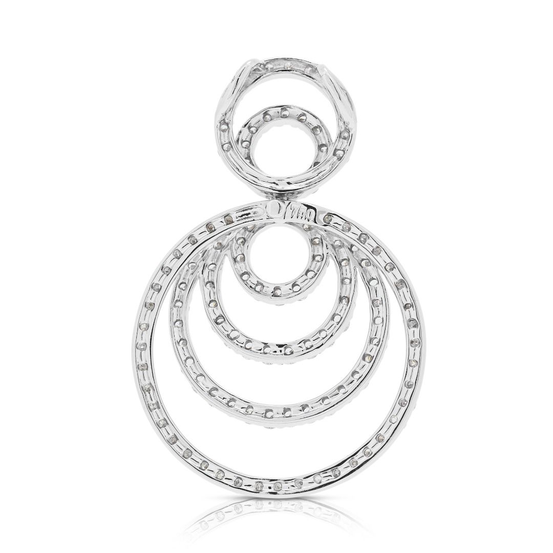 Brilliant 1.21ct Natural Diamonds Pendant in 18K White Gold