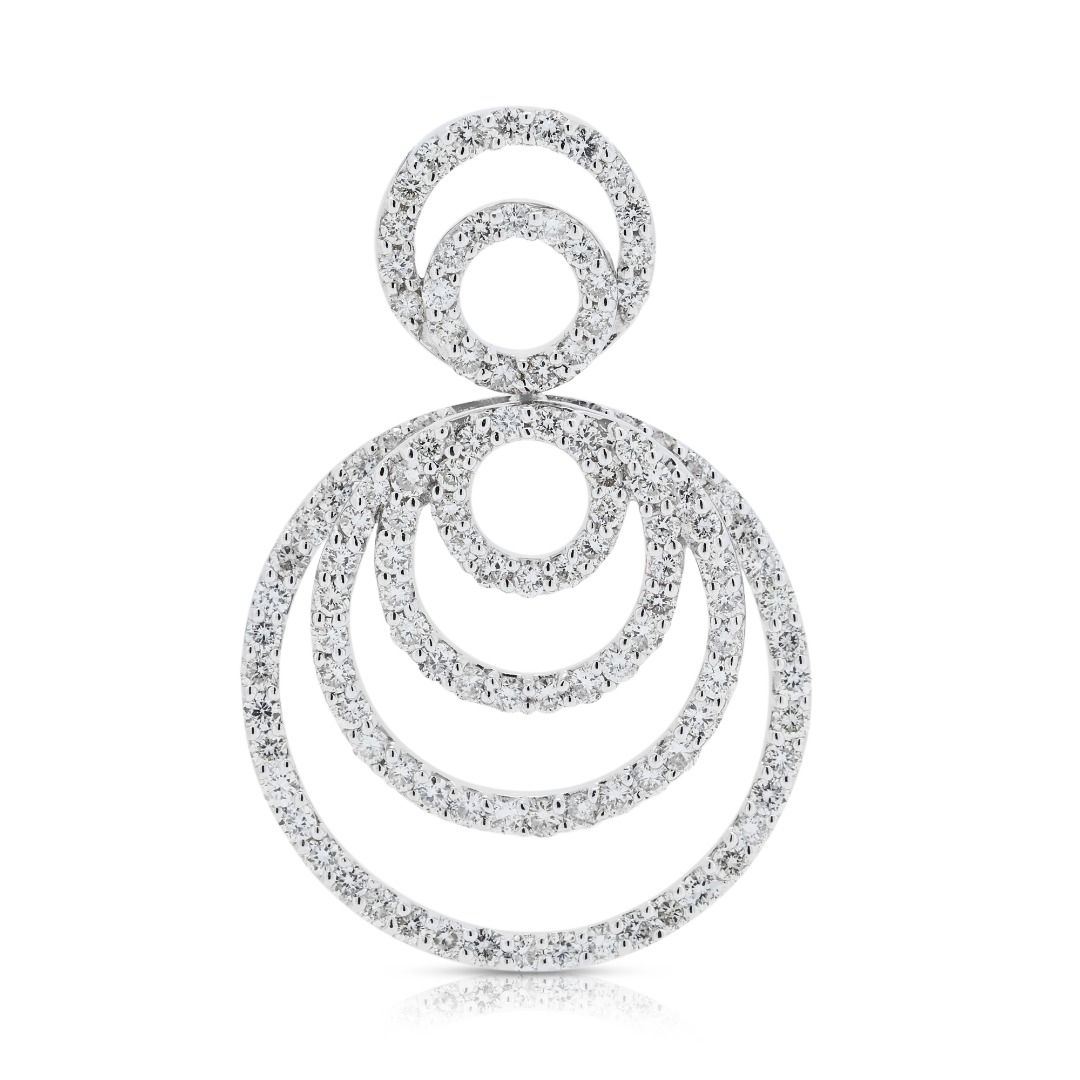 Brilliant 1.21ct Natural Diamonds Pendant in 18K White Gold