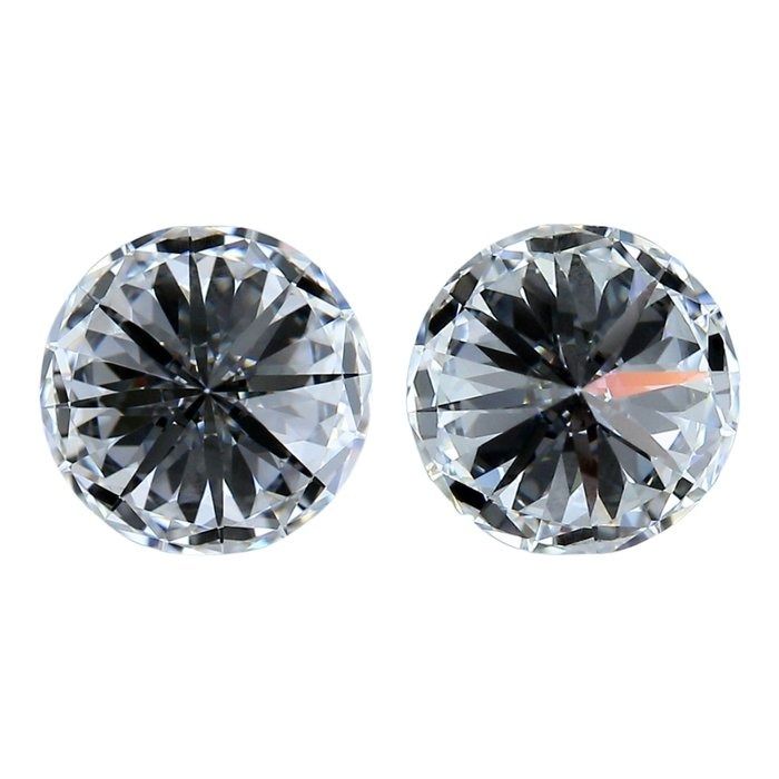 Brilliant 1.45ct Natural Pair of Round-Shaped Diamonds - IGI Certified