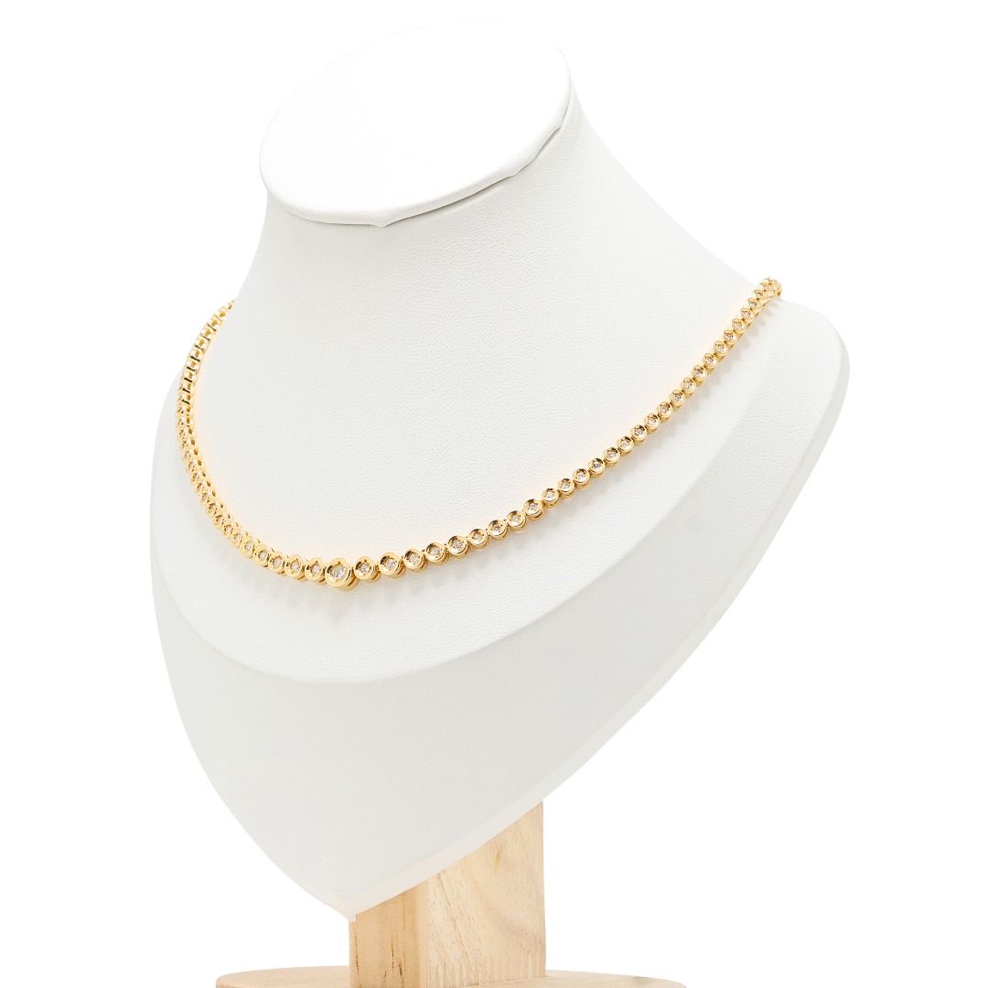 3,01 Karat IGI zertifizierter Naturdiamant 18K Gelbgold Halskette