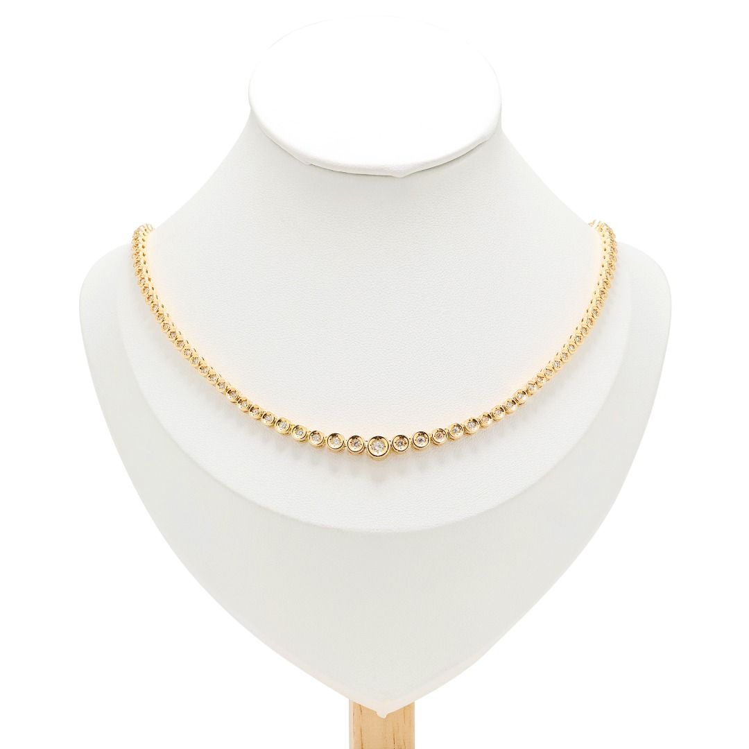 3,01 Karat IGI zertifizierter Naturdiamant 18K Gelbgold Halskette