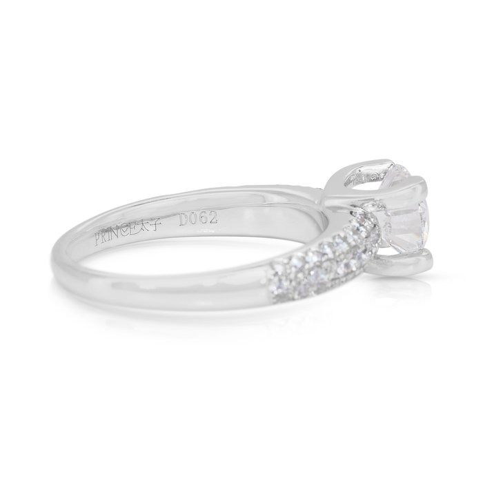 Brilliant 1.75ct Diamonds Pave Ring in 18k White Gold - IGI Certified