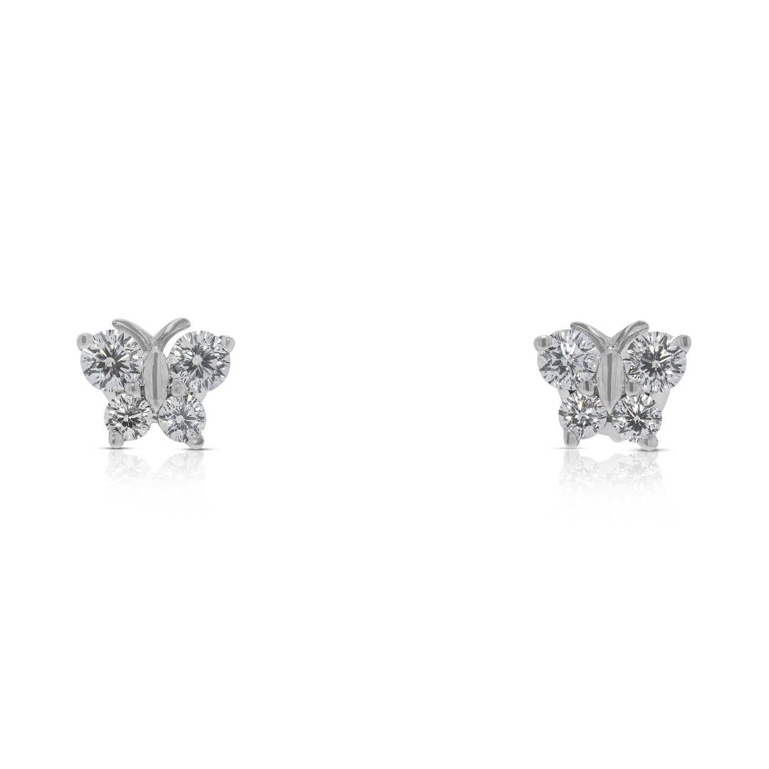 Captivating 0.60ct Natural Diamonds Stud Earrings by Gold Heart in 18K White Gold