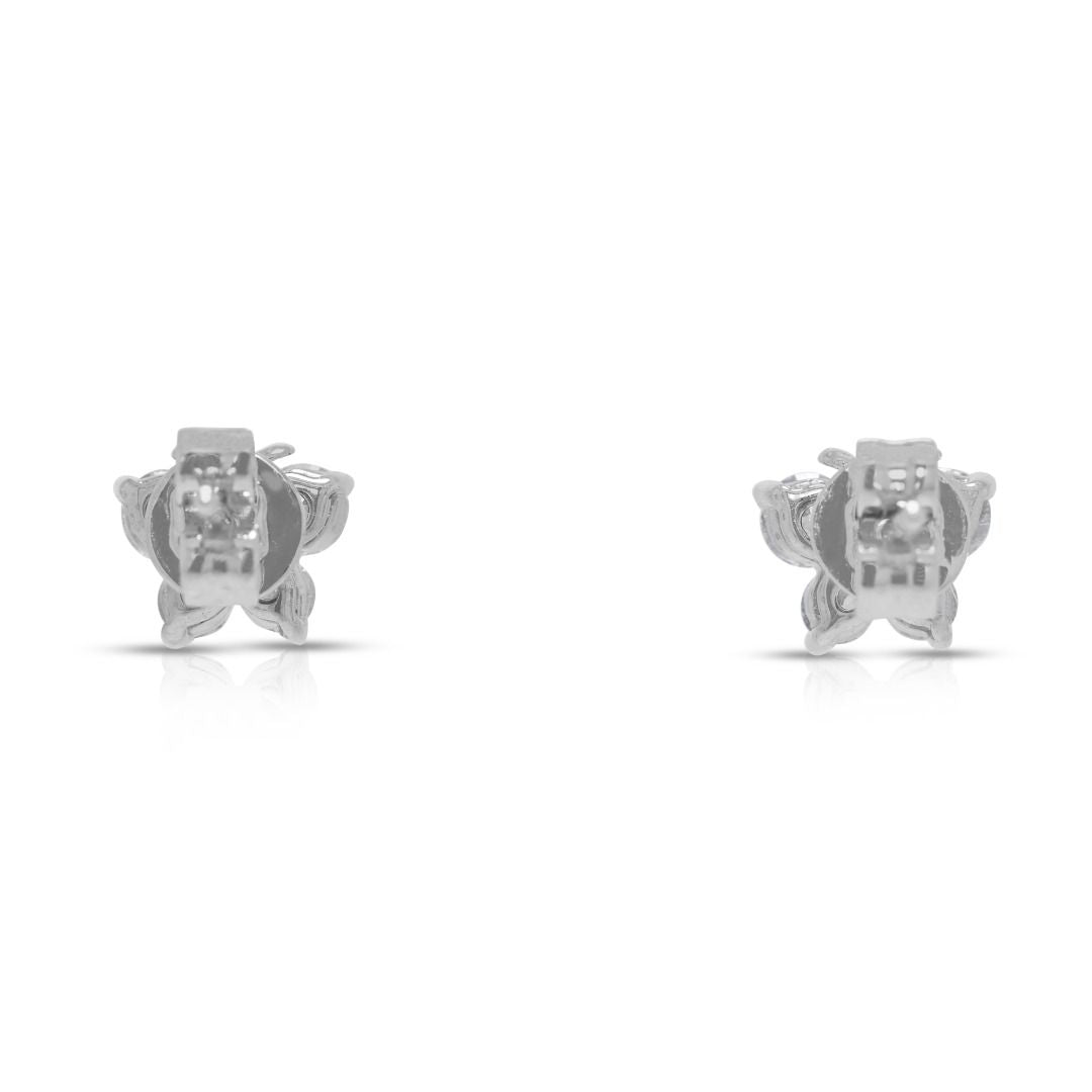 Captivating 0.60ct Natural Diamonds Stud Earrings by Gold Heart in 18K White Gold