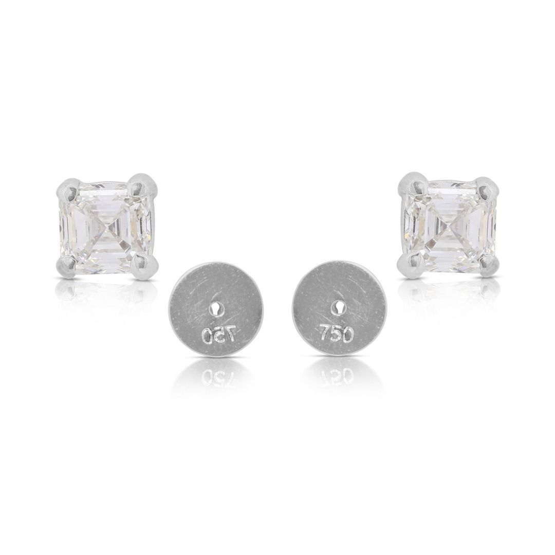 Captivating 1.00 carat Natural Diamond Stud Earrings in 18K White Gold