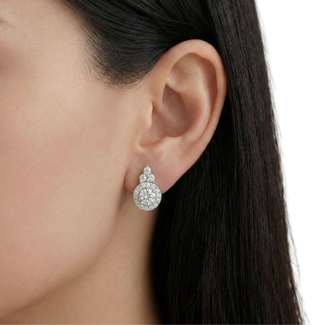 Captivating 1.59ct Diamonds Earrings in 18k White Gold - IGI Certified