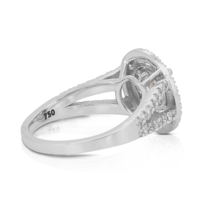 Captivating 2.26ct Diamonds Double Halo Ring in 18k White Gold - IGI Certified