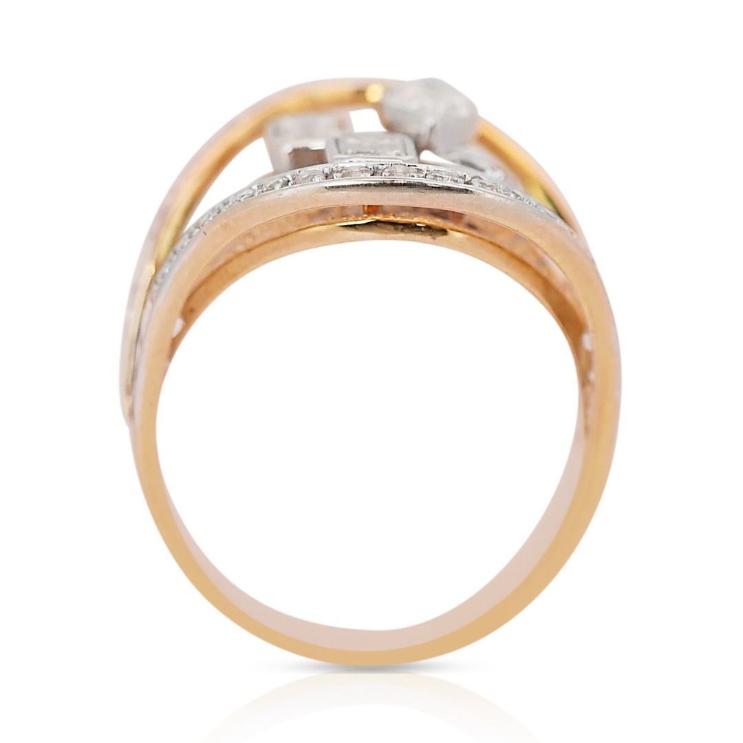 Captivating 3.03ct Diamonds Cocktail Ring in 14K Yellow Gold