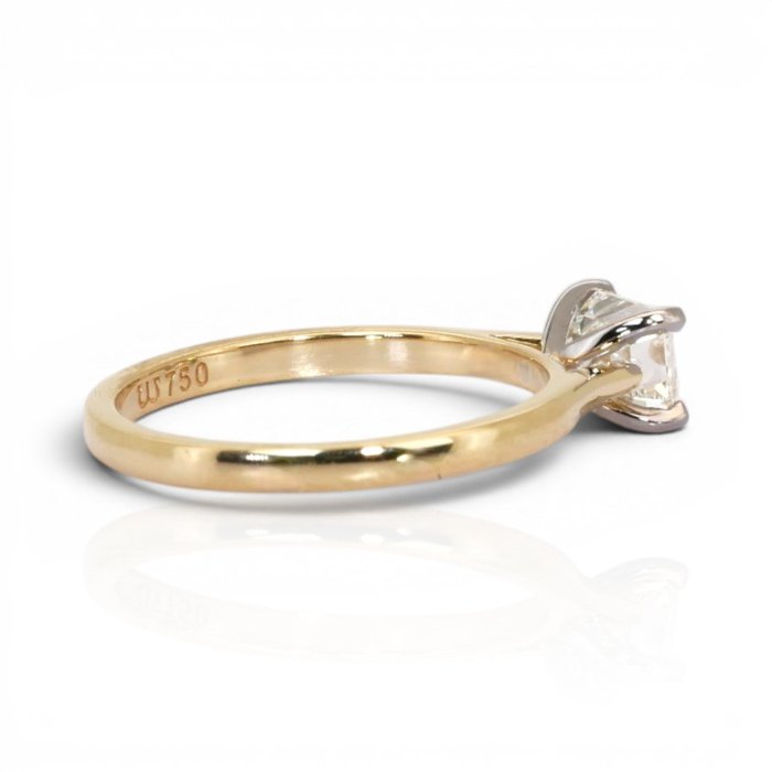 1.01 Carat IGI Certified Natural Diamond 18K Yellow And White Gold Solitaire Ring