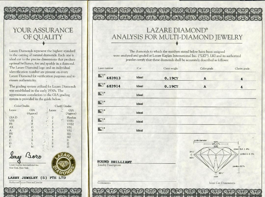 Certified 0.38ct Lazare Diamond Stud Earrings in 18K White Gold