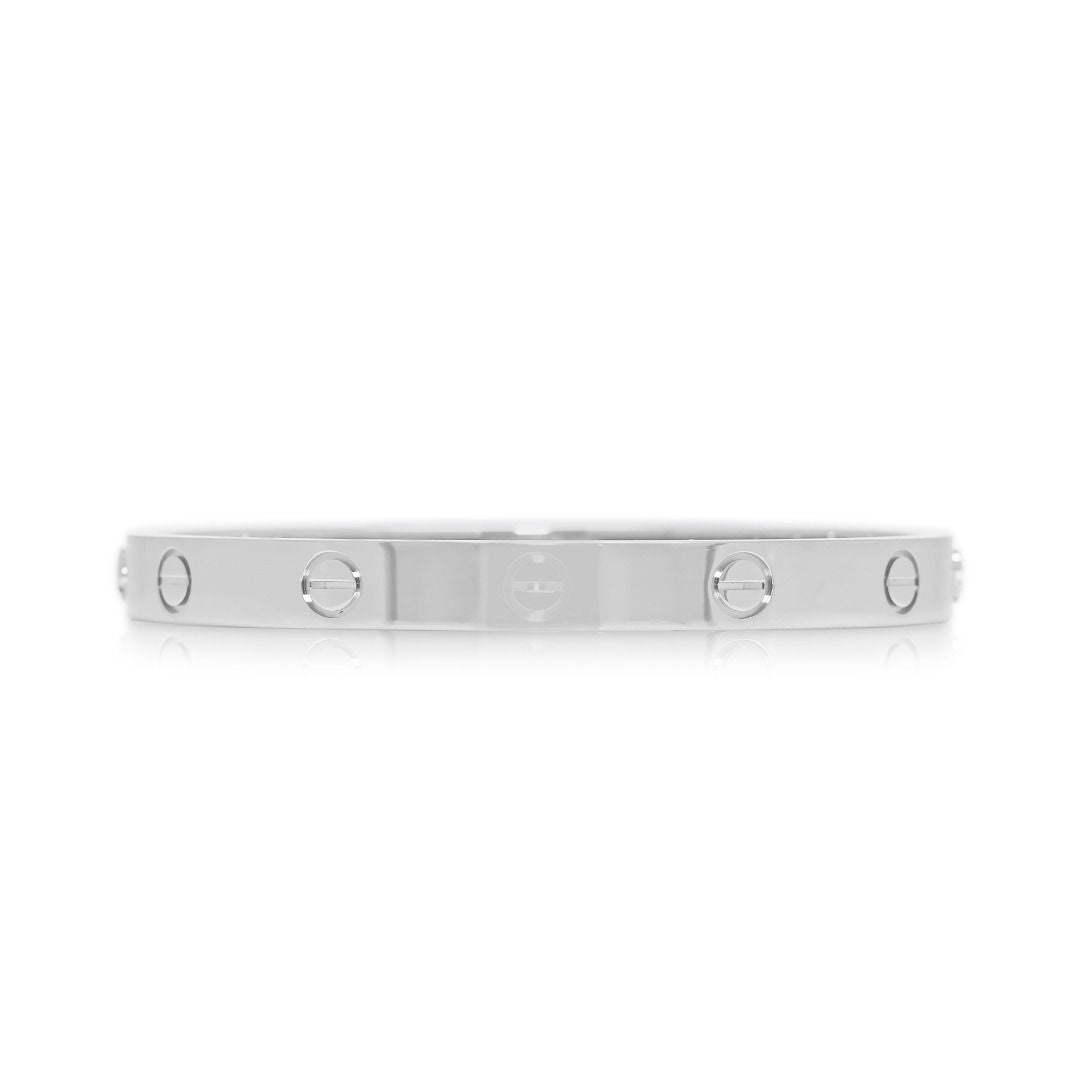 Iconic Cartier Love Bangle in 18K White Gold