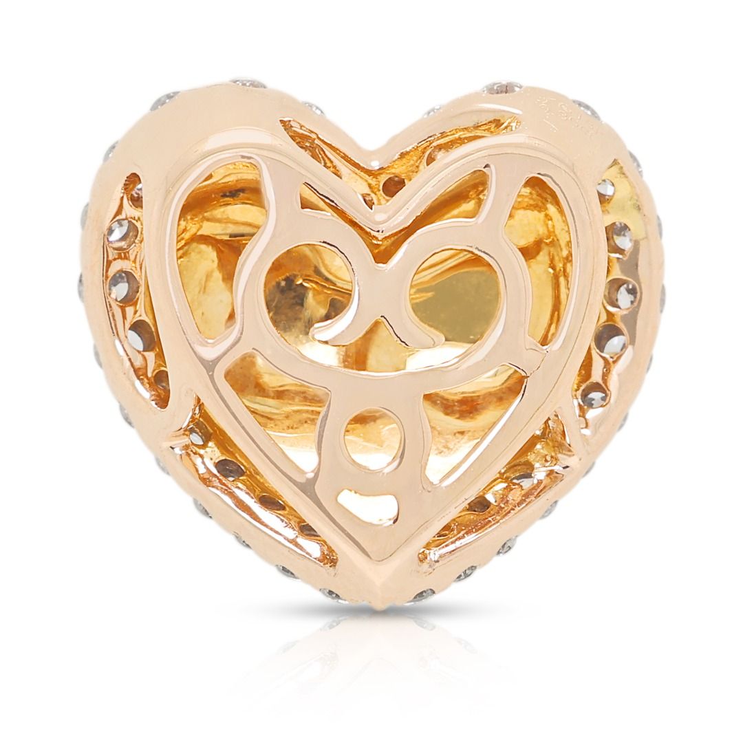 Charming 0.36ct Diamond Heart Halo Pendant in 18K Rose Gold