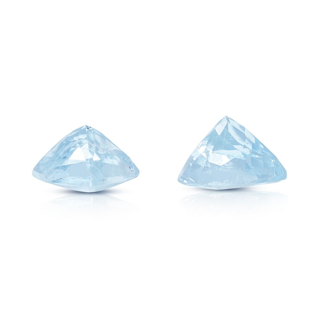 Charming 2.14ct Heart Cut Natural Aquamarine Pair Loose Gemstones