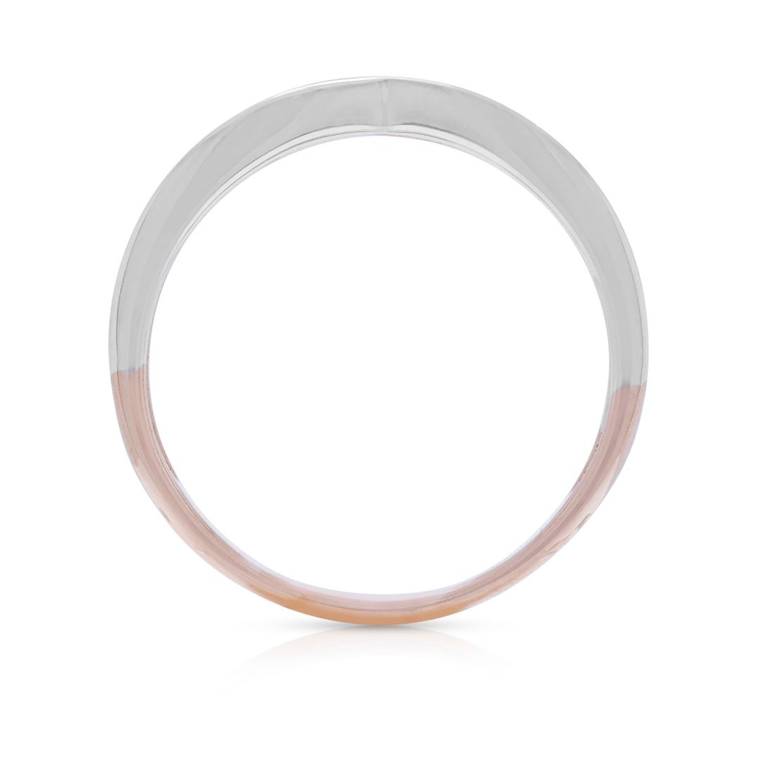 Chevron 0.11ct Diamond Ring in 18K Two-Toned Gold