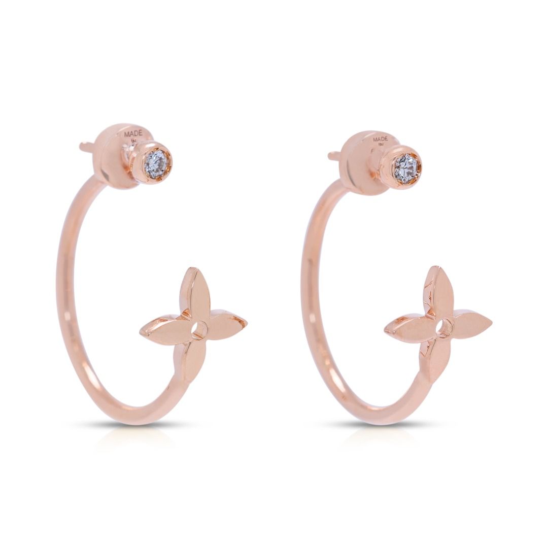 Chic 0.06ct Diamond Louis Vuitton Dylle Blossom Hope Earrings in 18K Rose Gold (Full Set)